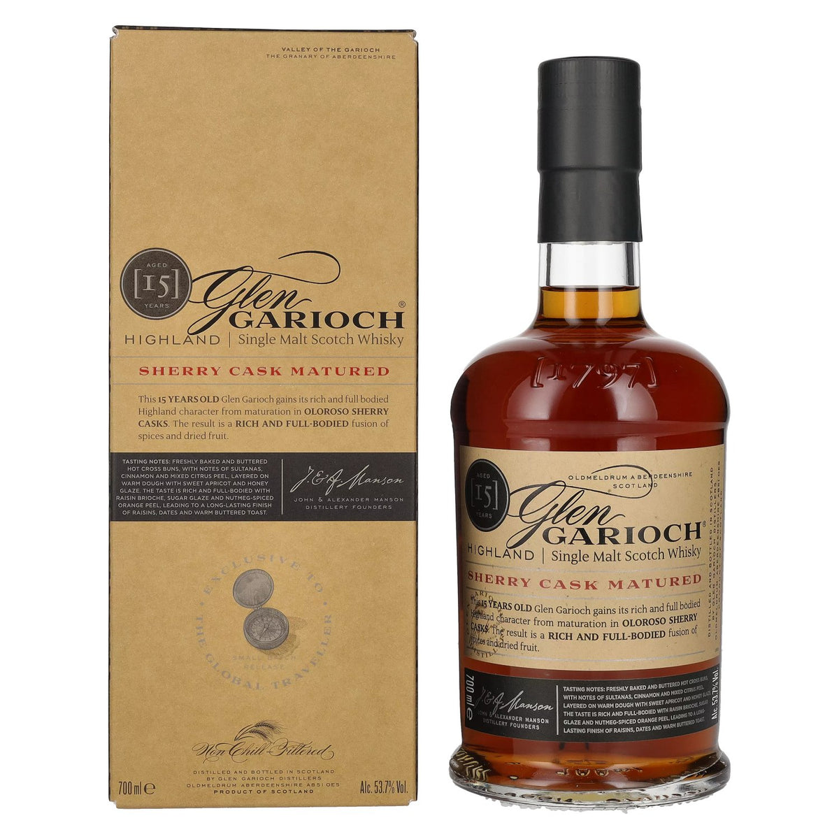 Glen Garioch 15 Years Old SHERRY CASK MATURED 53.7% Vol. 0.7L in gift box