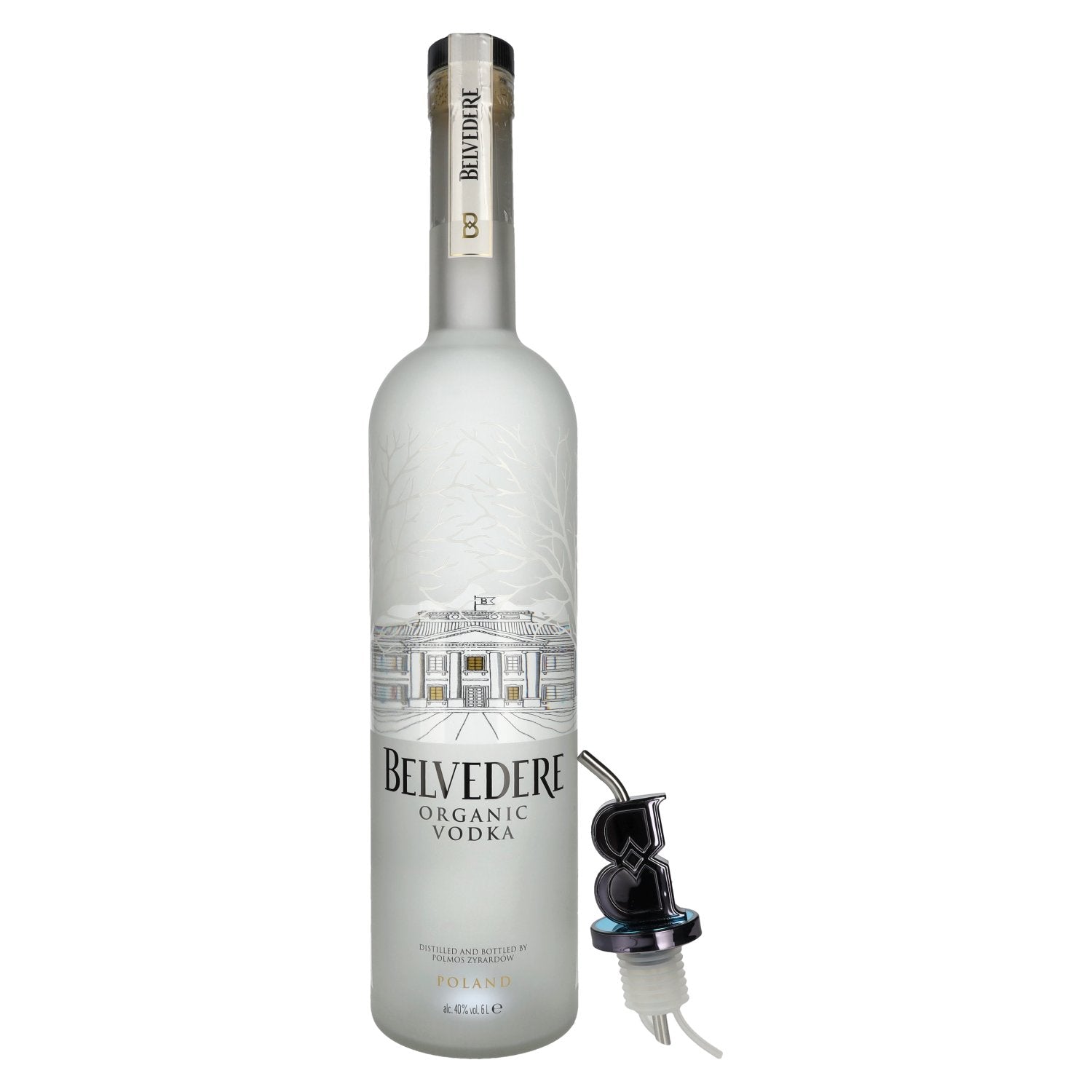 Belvedere Organic Vodka 40% Vol. 6L with Pourer + LED