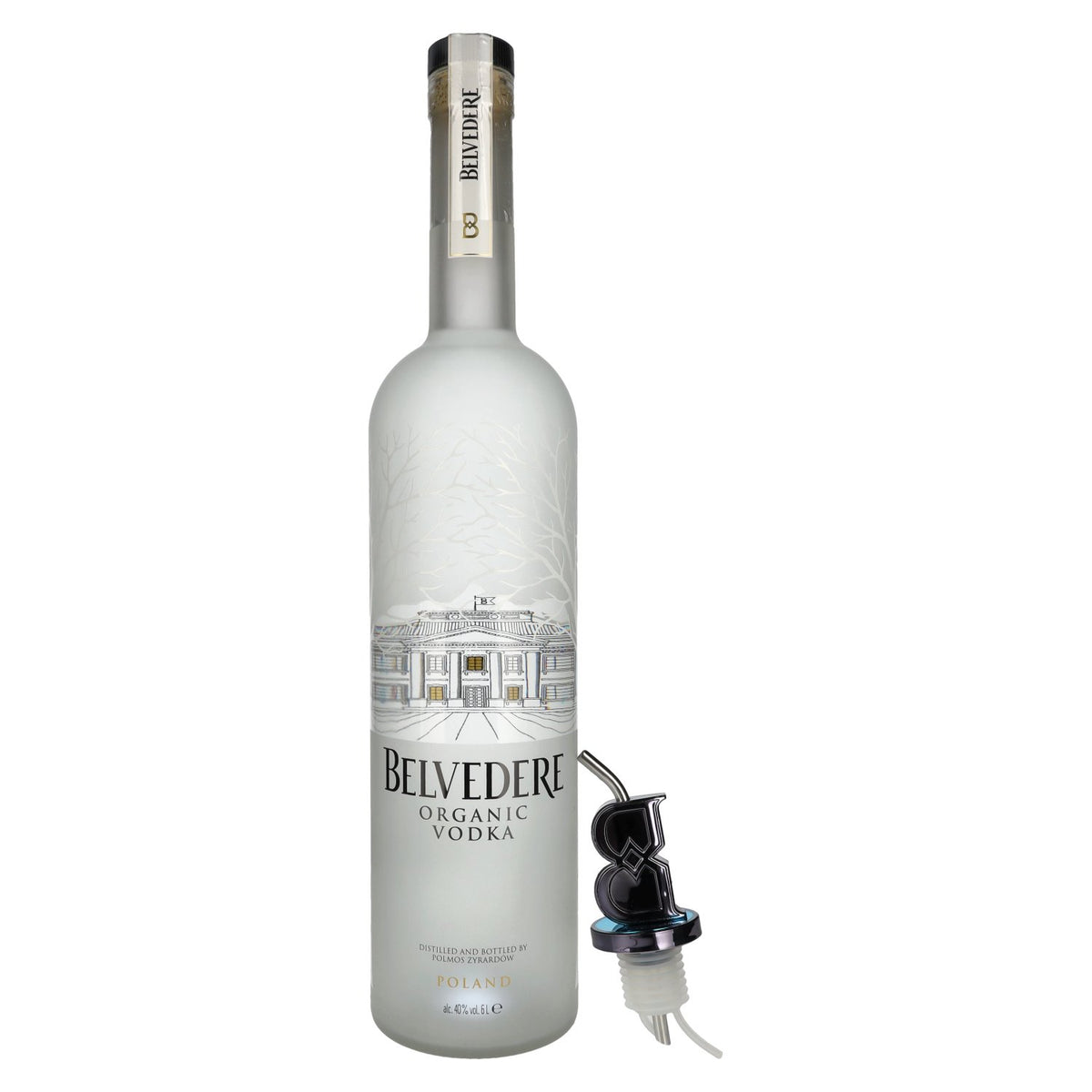 Belvedere Organic Vodka 40% Vol. 6l mit Ausgießer + LED