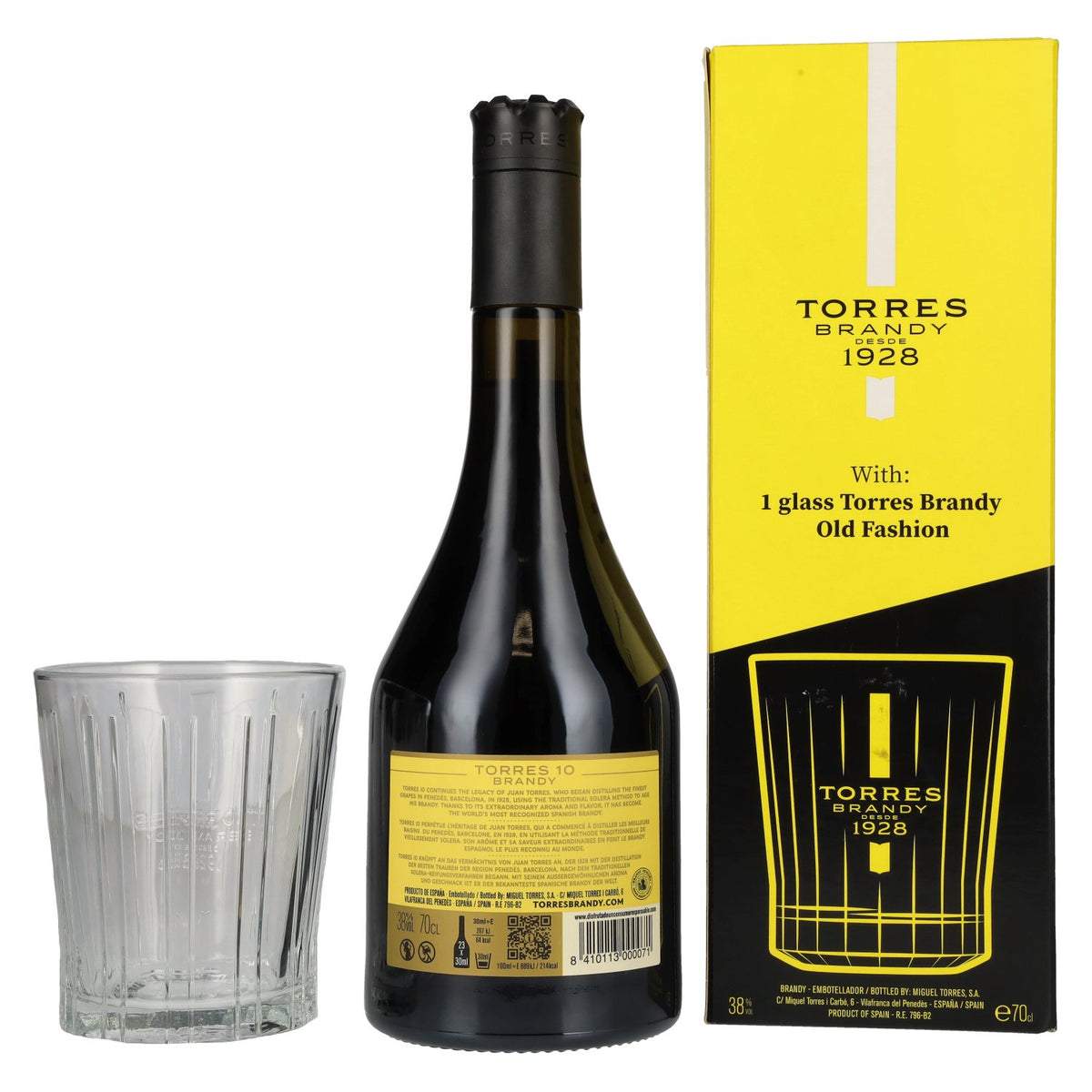 Torres 10 RESERVA IMPERIAL Brandy 38% Vol. 0.7l in Gift Box with Glass
