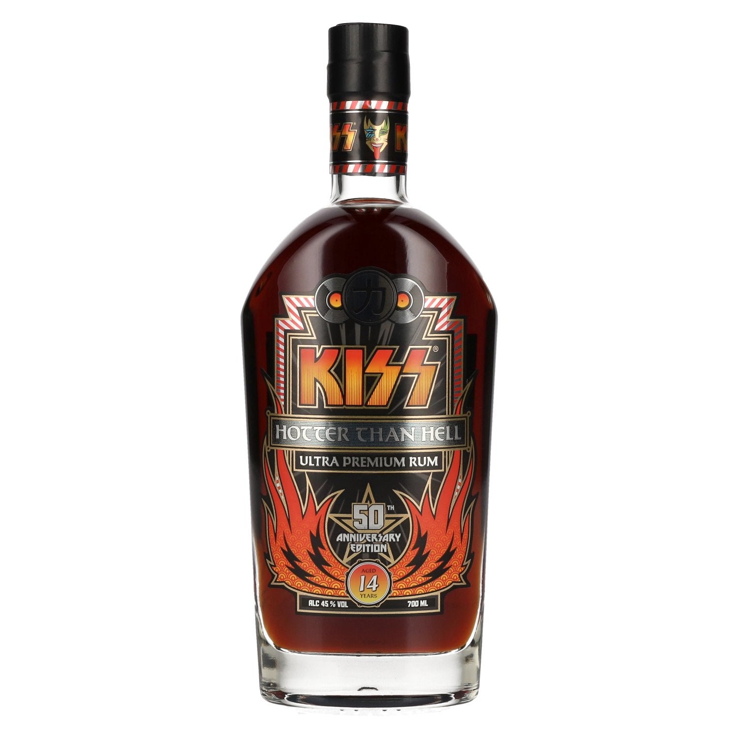 Kiss 14 Years Old Hotter than Hell Ultra Premium Rum 50th Anniversary Edition 45% Vol. 0.7l