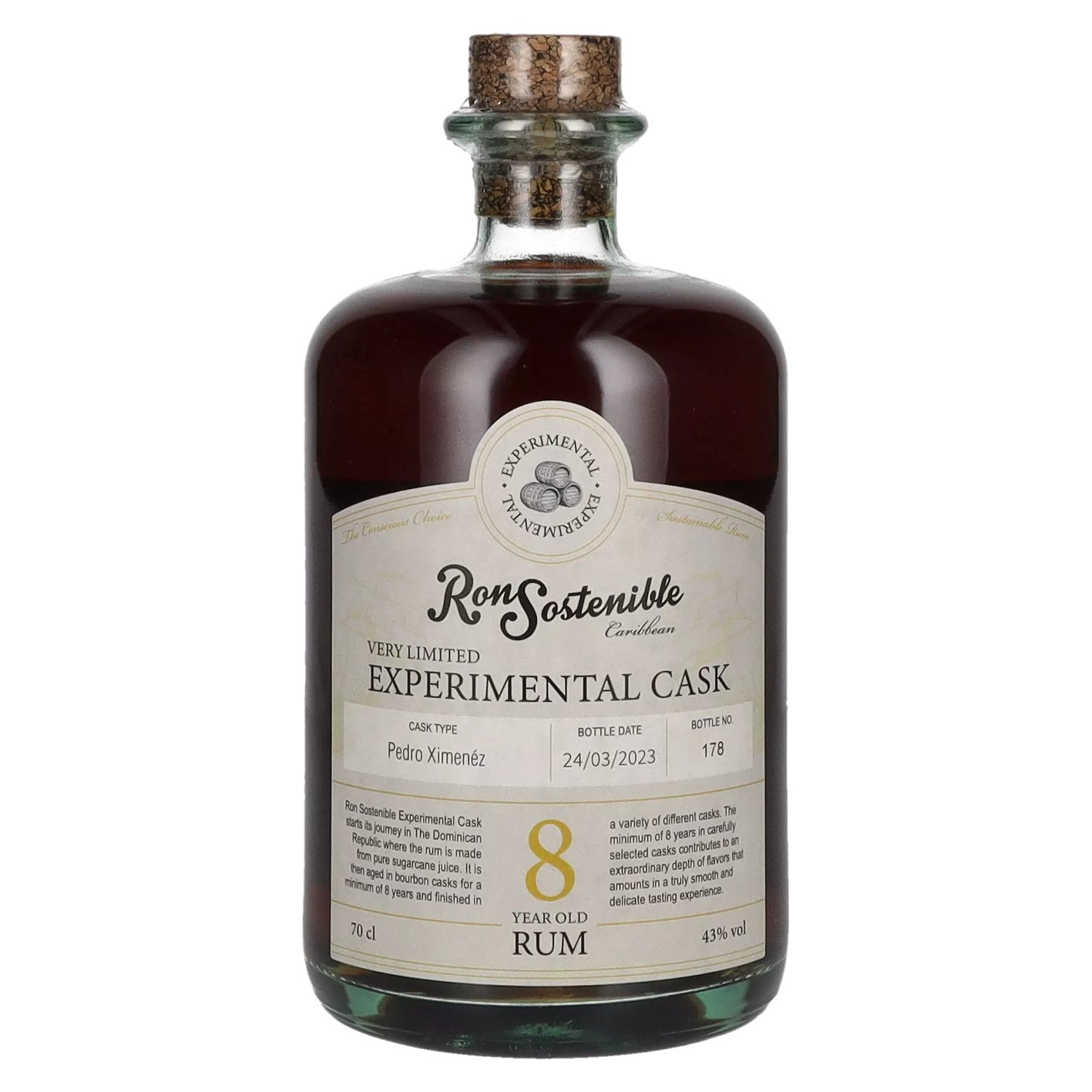 Ron Sostenible 8 Years Old Experimental Pedro Ximenez Cask 43% Vol. 0.7l