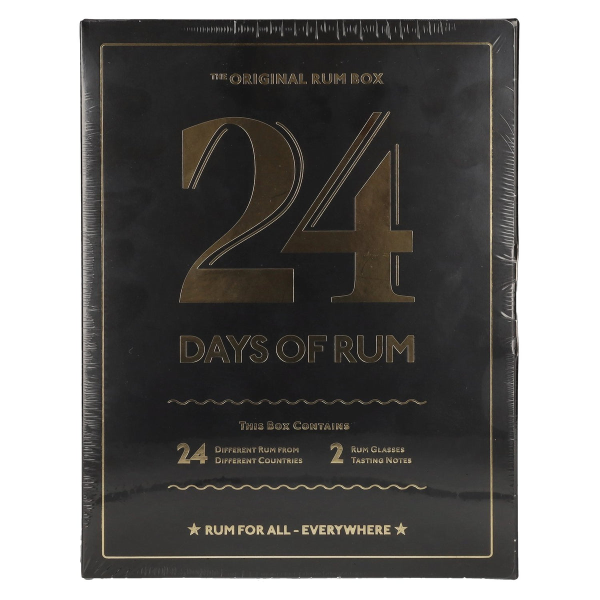 24 DAYS OF RUM The Original Rum Box Black Edition 41.3% vol. 24 x 0.02 l in a gift box with 2 nosing glasses