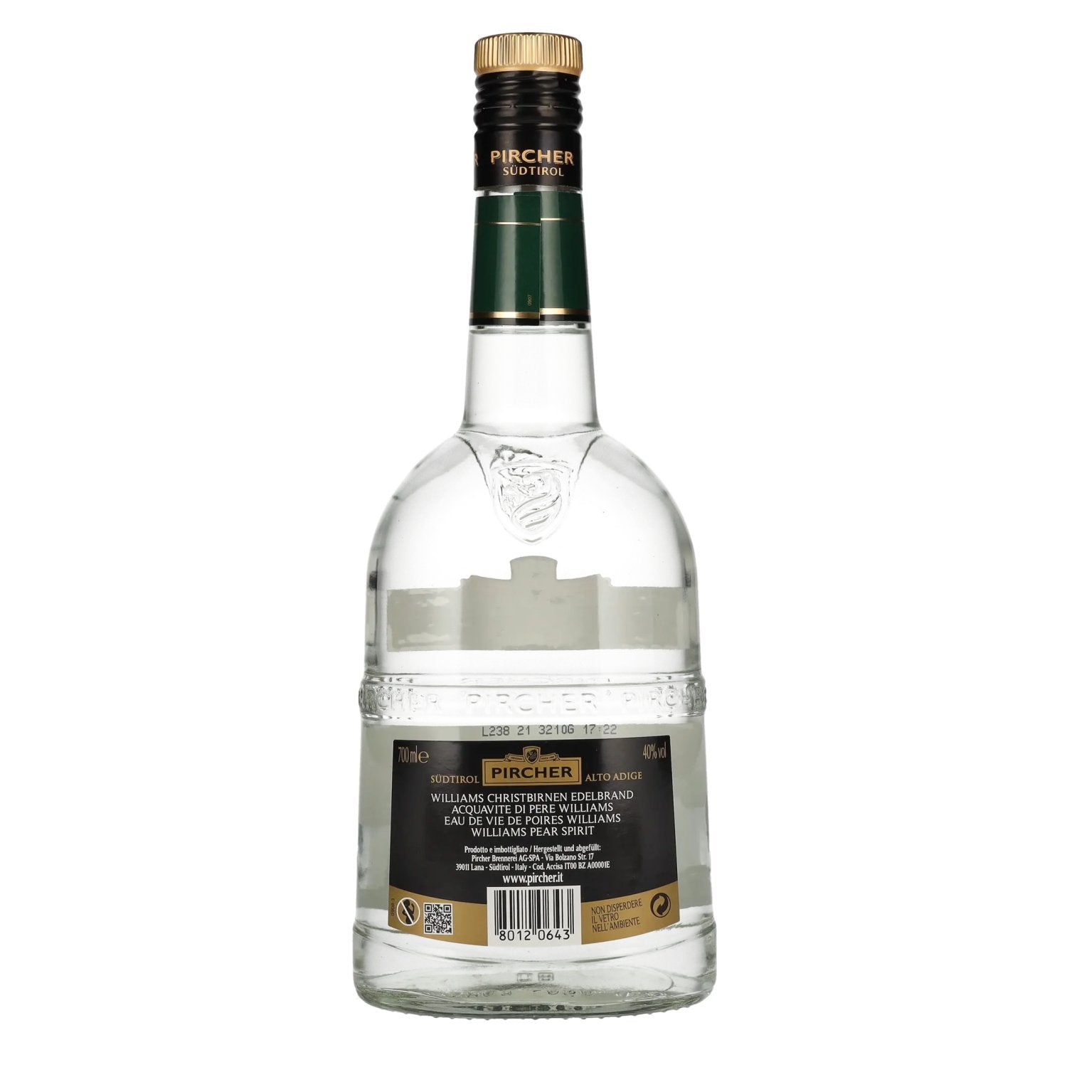 Pircher WILLIAMS South Tyrolean Williams Pear Brandy 40% Vol. 0.7l