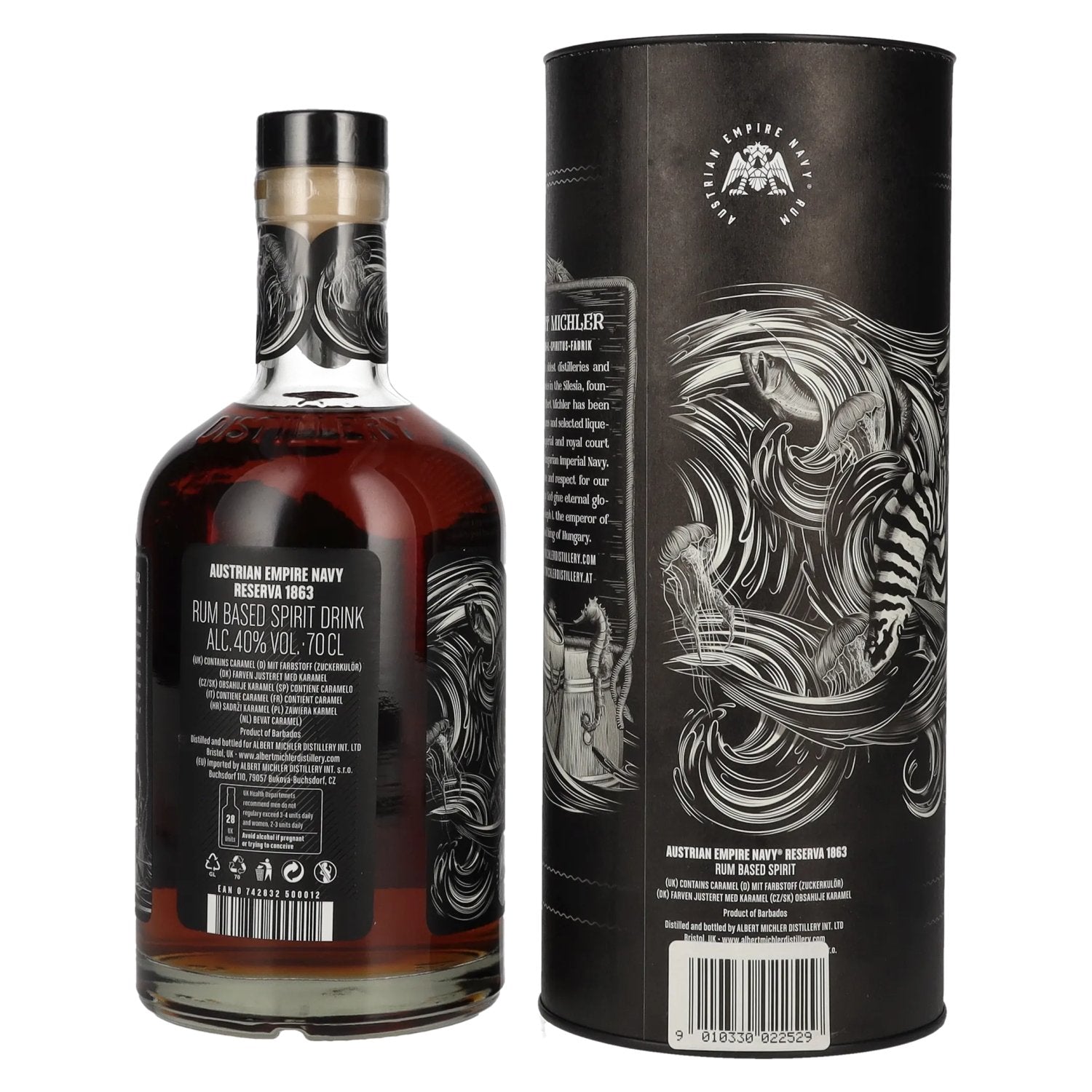 Austrian Empire Navy RESERVA 1863 Rum-Based Spirit 40% Vol. 0.7l in Gift Box