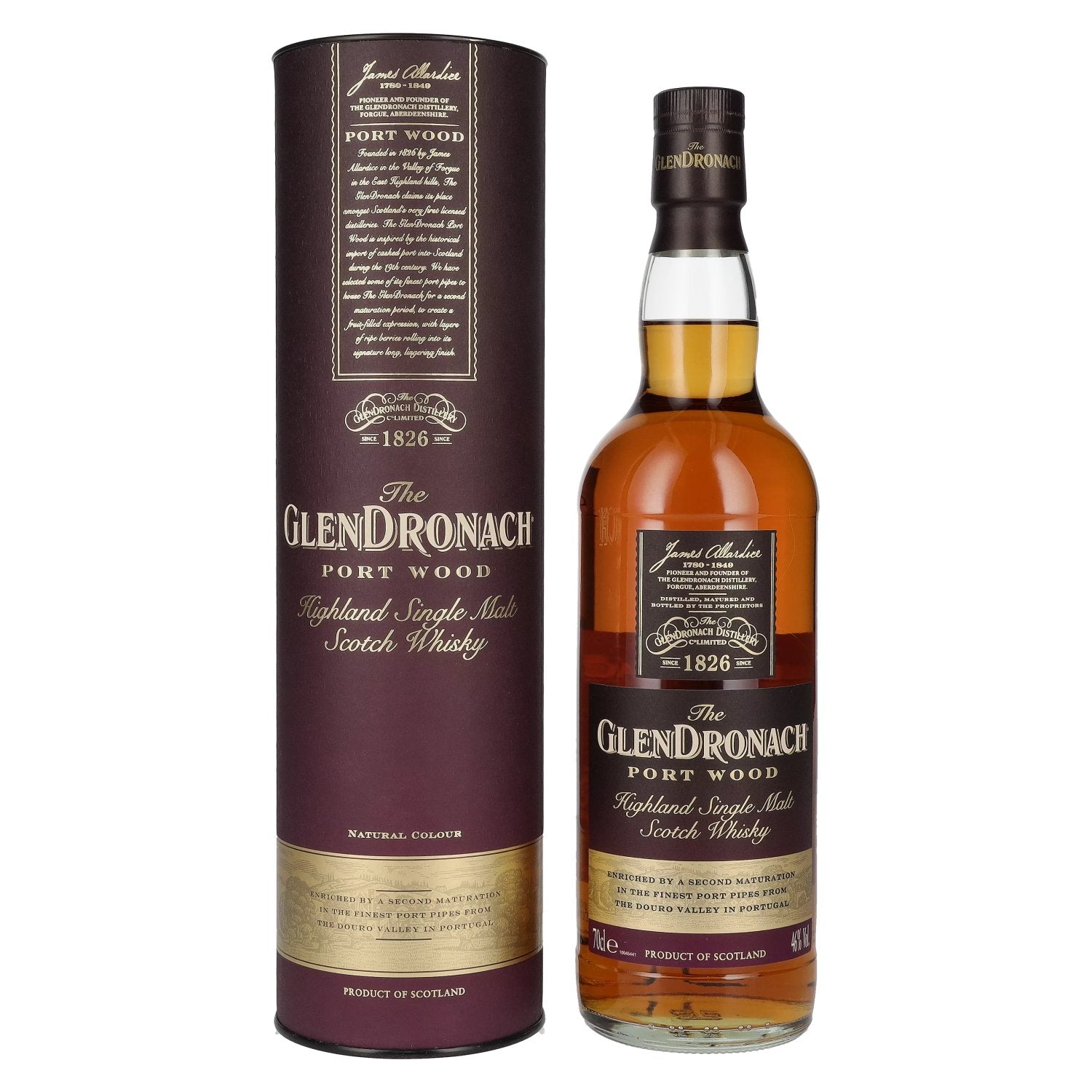 The GlenDronach PORT WOOD Highland Single Malt 46% Vol. 0.7l in Gift Box