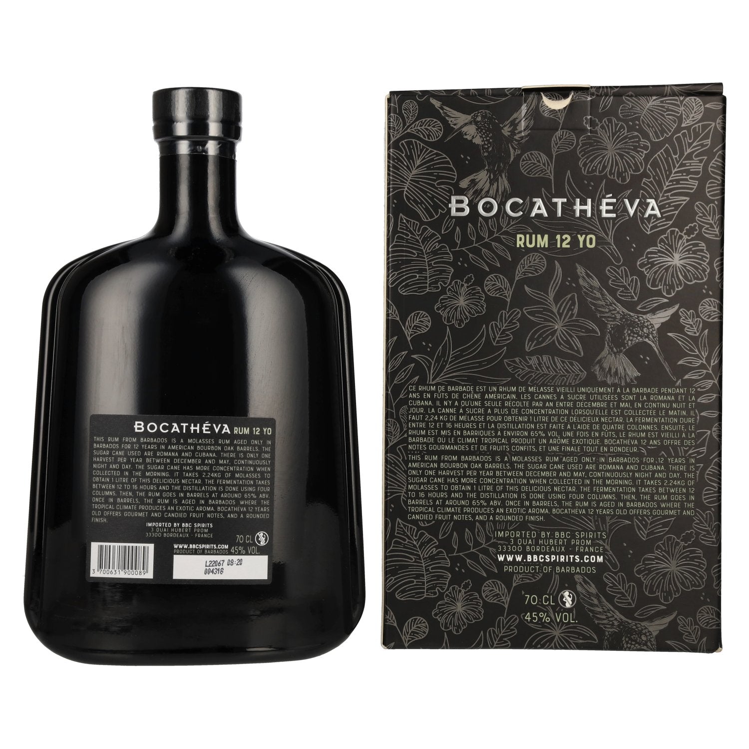 Bocathéva 12 Years Old Rum of Barbados 45% Vol. 0,7l in Geschenkbox