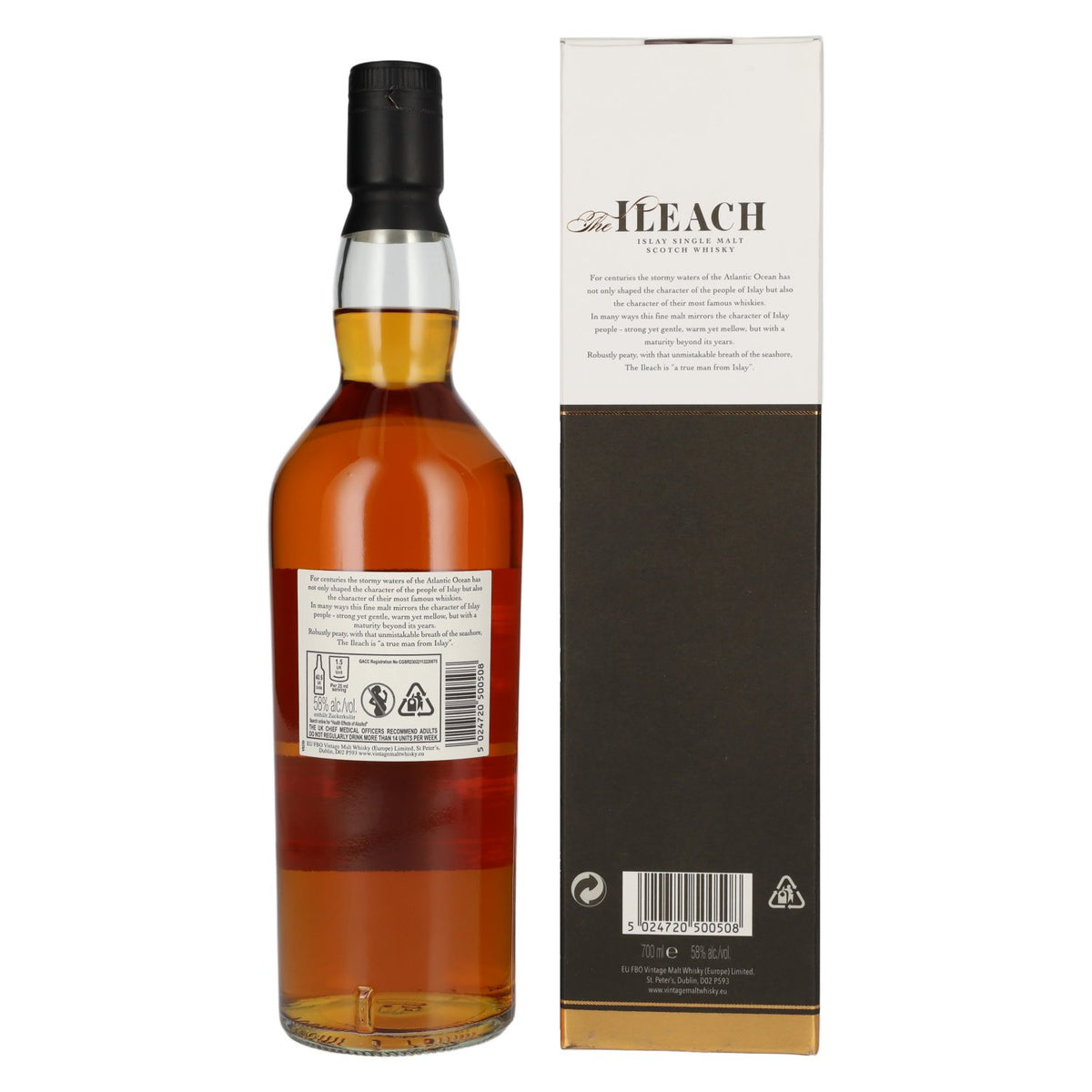 Ileach PEATED ISLAY Single Malt CASK STRENGTH 58% Vol. 0.7l in gift box
