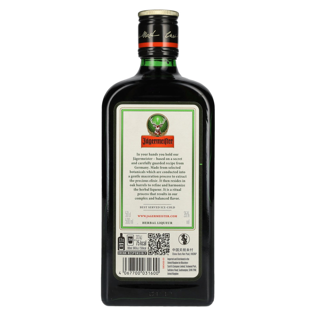 Jägermeister 35% ABV 0.5l