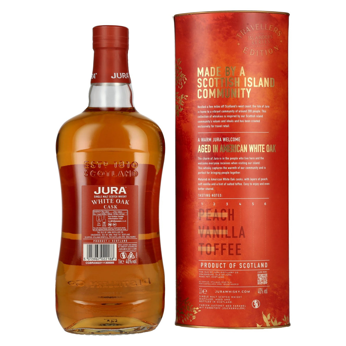Jura White Oak Cask Single Malt Scotch Whisky 40% vol. 1 litre in a gift box