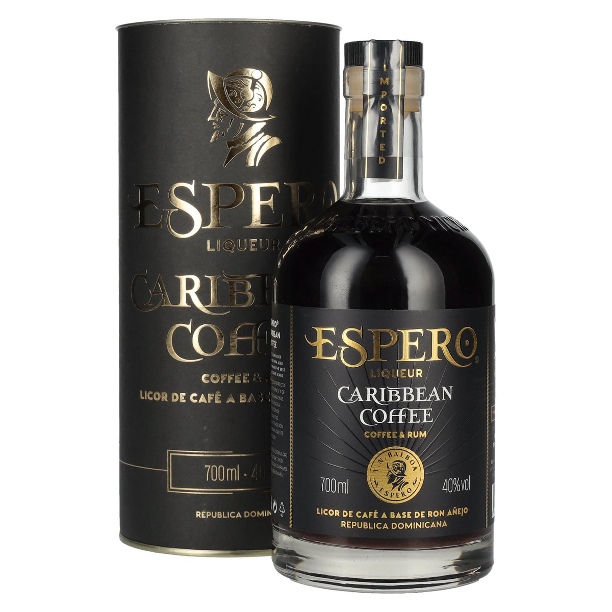 Ron Espero Caribbean Coffee &amp; Rum Liqueur 40% Vol. 0,7l in gift box