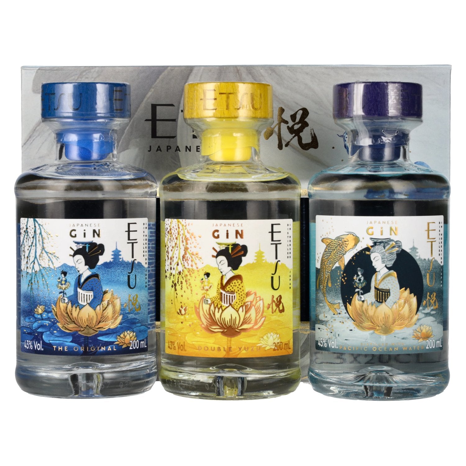Etsu Japanese Gin Set 43.7% Vol. 3x0.2l in Gift Box