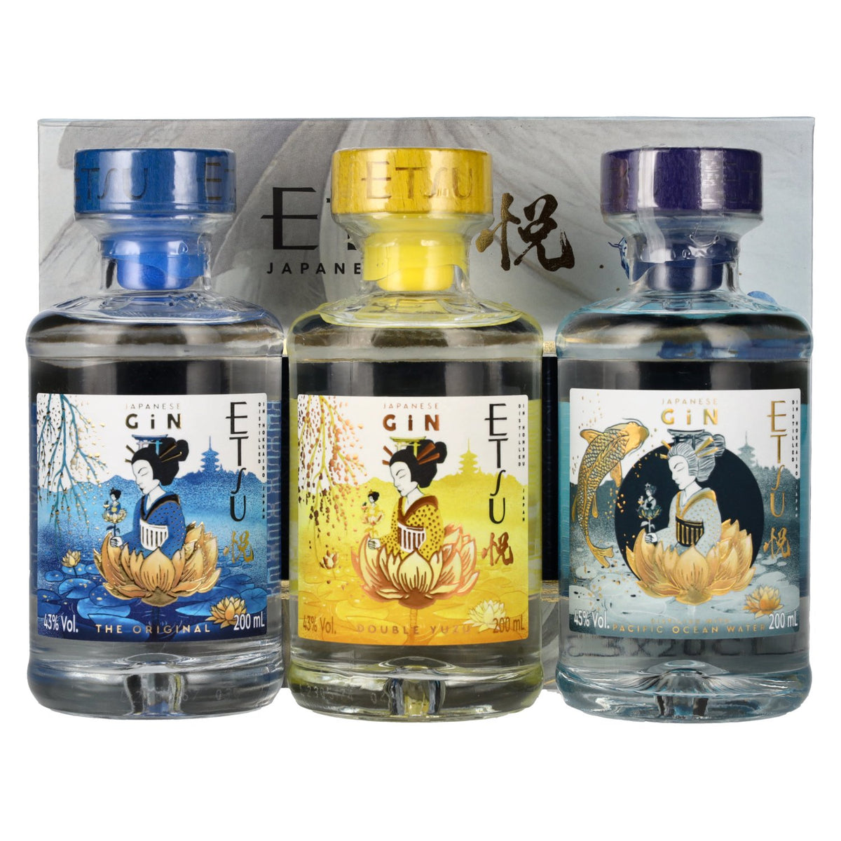 Etsu Gin Set 43.7% ABV, 3 x 0.2 l in a gift box