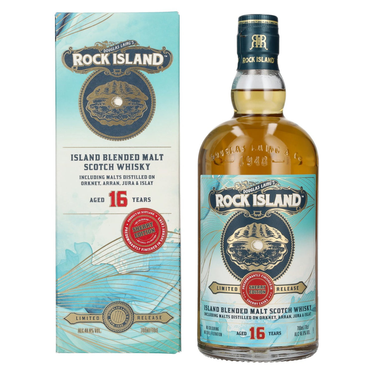 Douglas Laing ROCK ISLAND 16 Years Old Sherry Edition 46.8% Vol. 0.7l in gift box