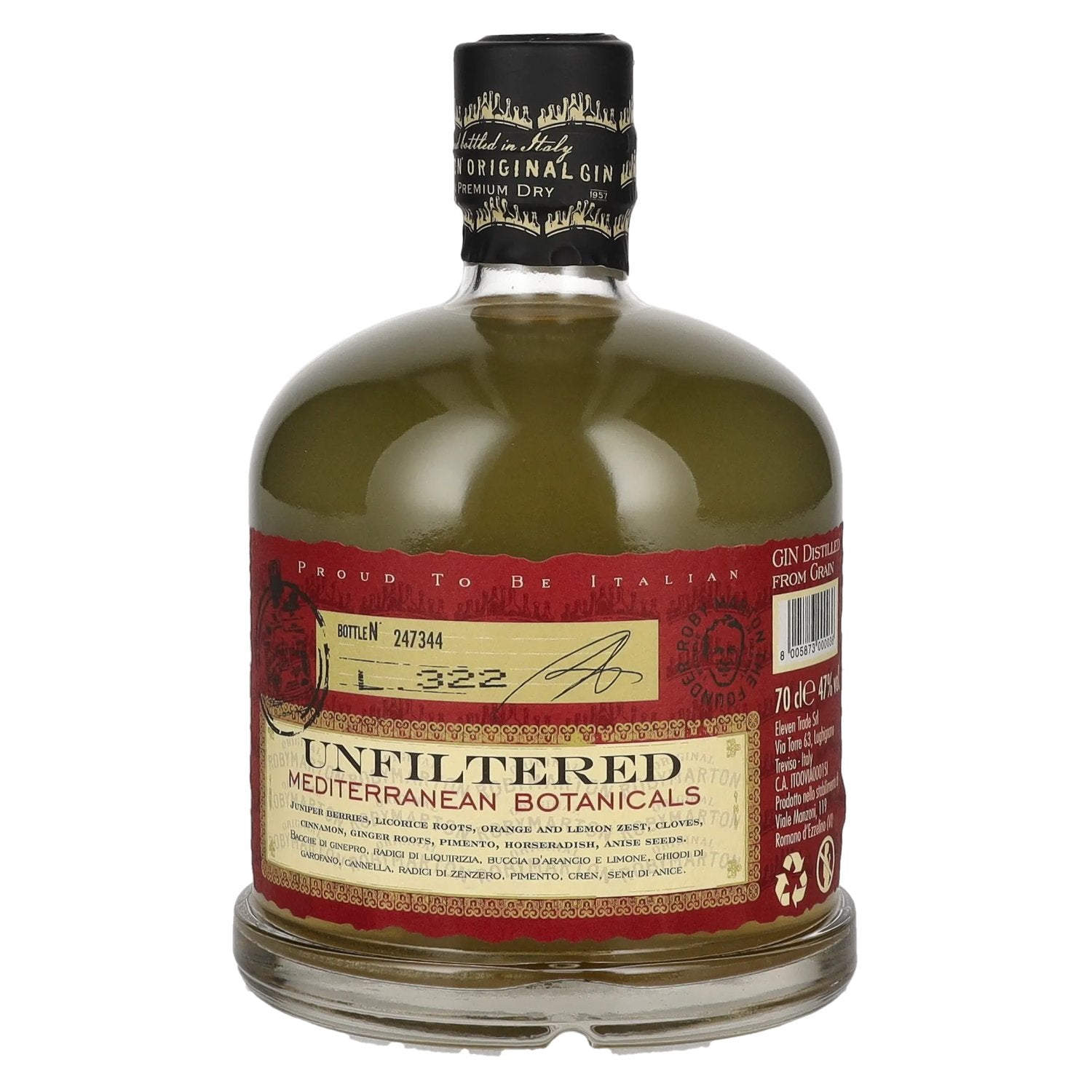 Roby Marton Gin Original Italian Premium Dry 47% Vol. 0.7l