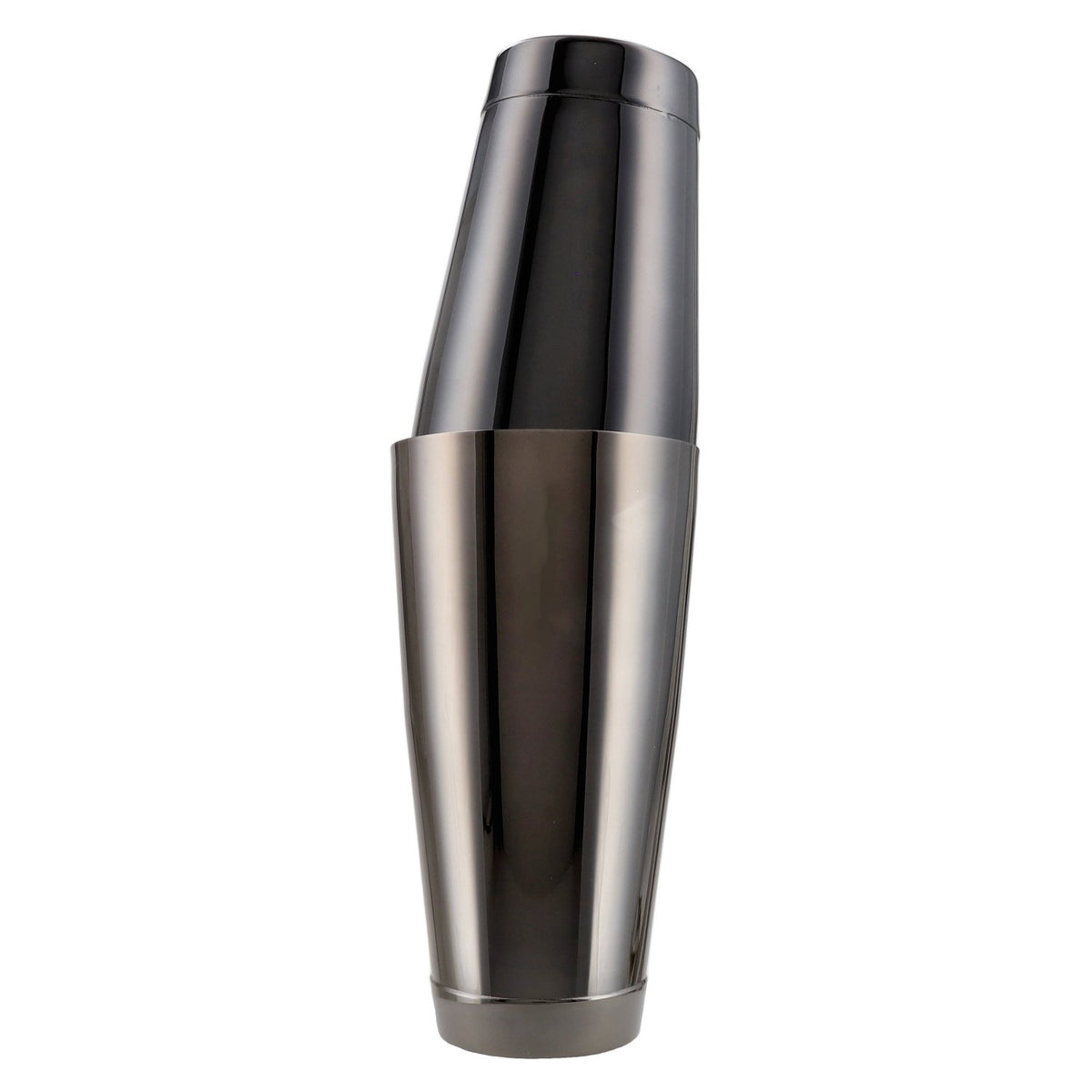 Cocktail shaker with stainless steel cup in anthracite-brown