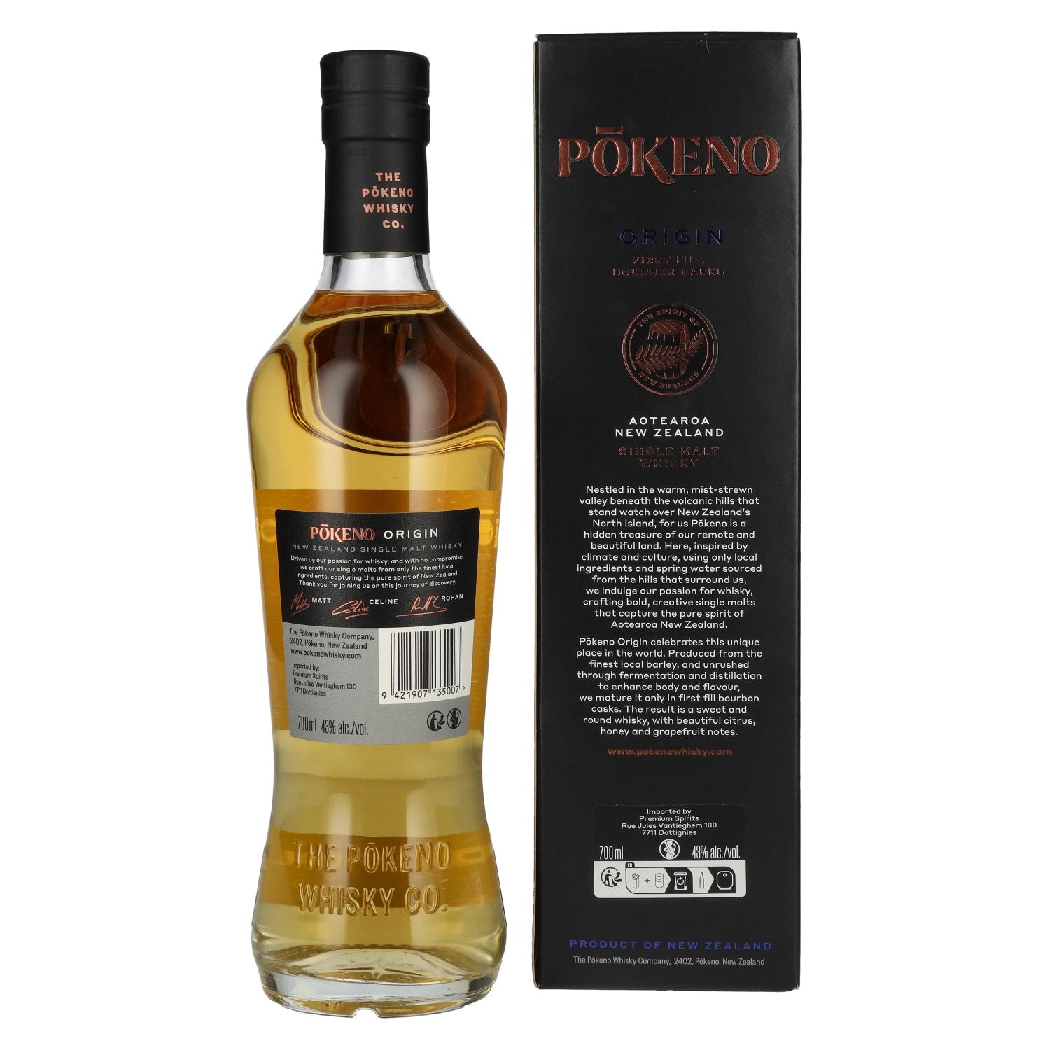 Pōkeno Origin Aotearoa New Zealand Single Malt Whisky 43% Vol. 0,7l in Geschenkbox