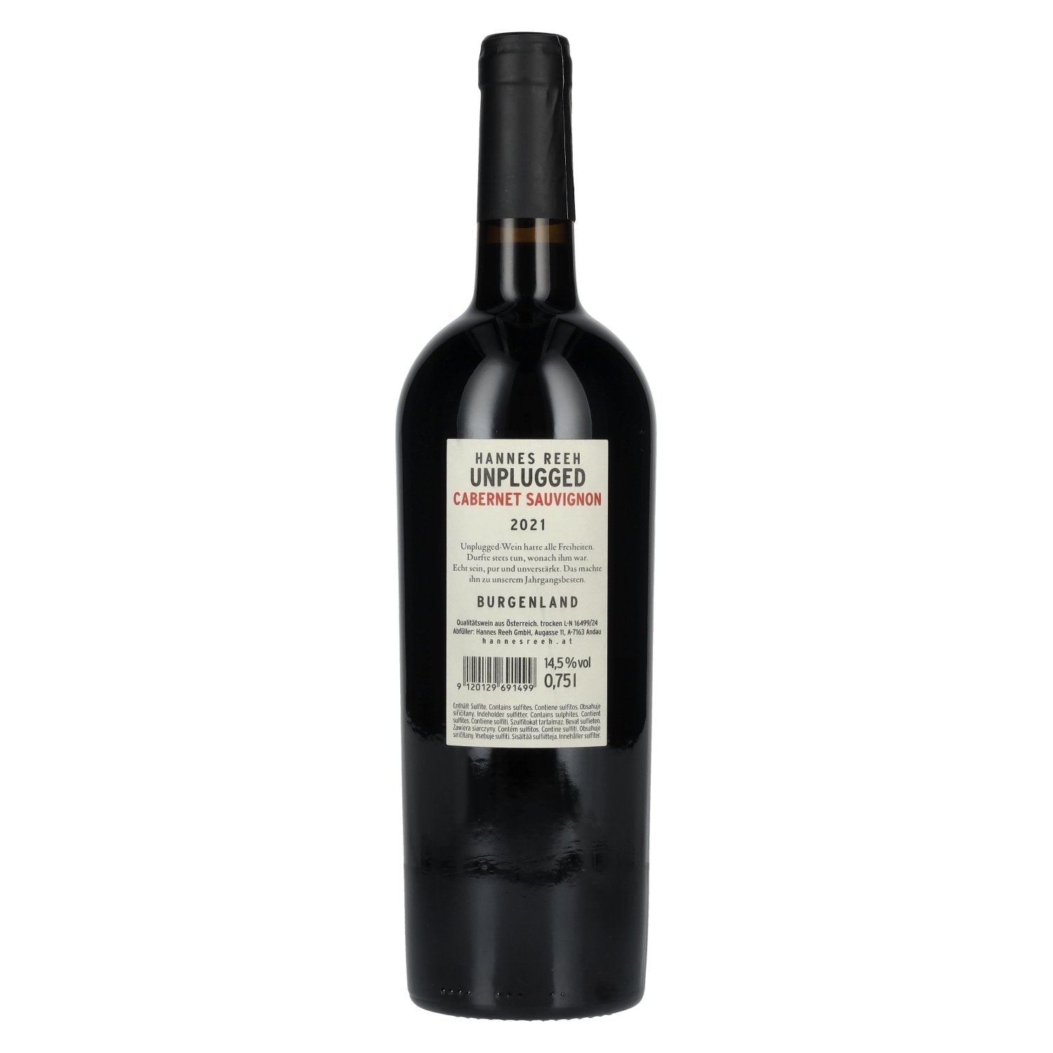 Hannes Reeh Cabernet Sauvignon Unplugged 2021 14.5% Vol. 0.75l