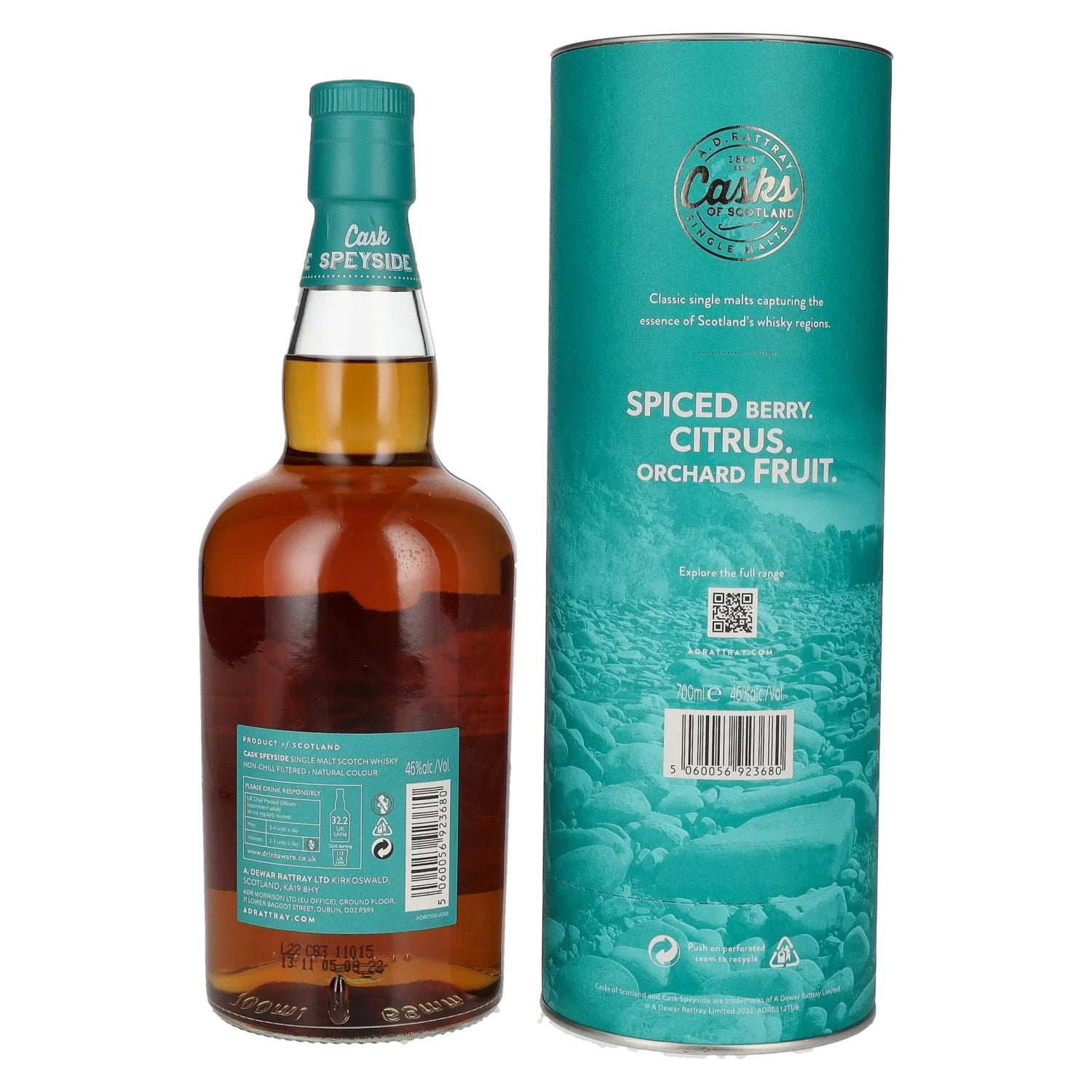A.D. Rattray Cask SPEYSIDE 12 Years Old Single Malt SHERRY FINISH 46% Vol. 0.7L in gift box