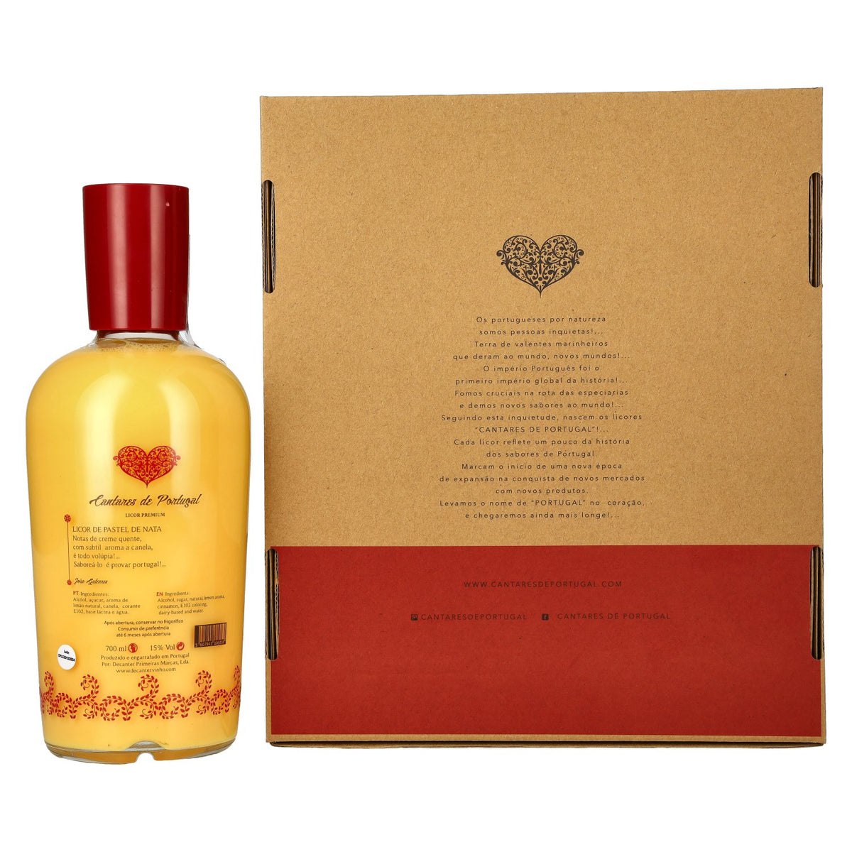 Cantares de Portugal Pastel de Nata Liqueur 15% Vol. 0.7l in gift box with 2 glasses