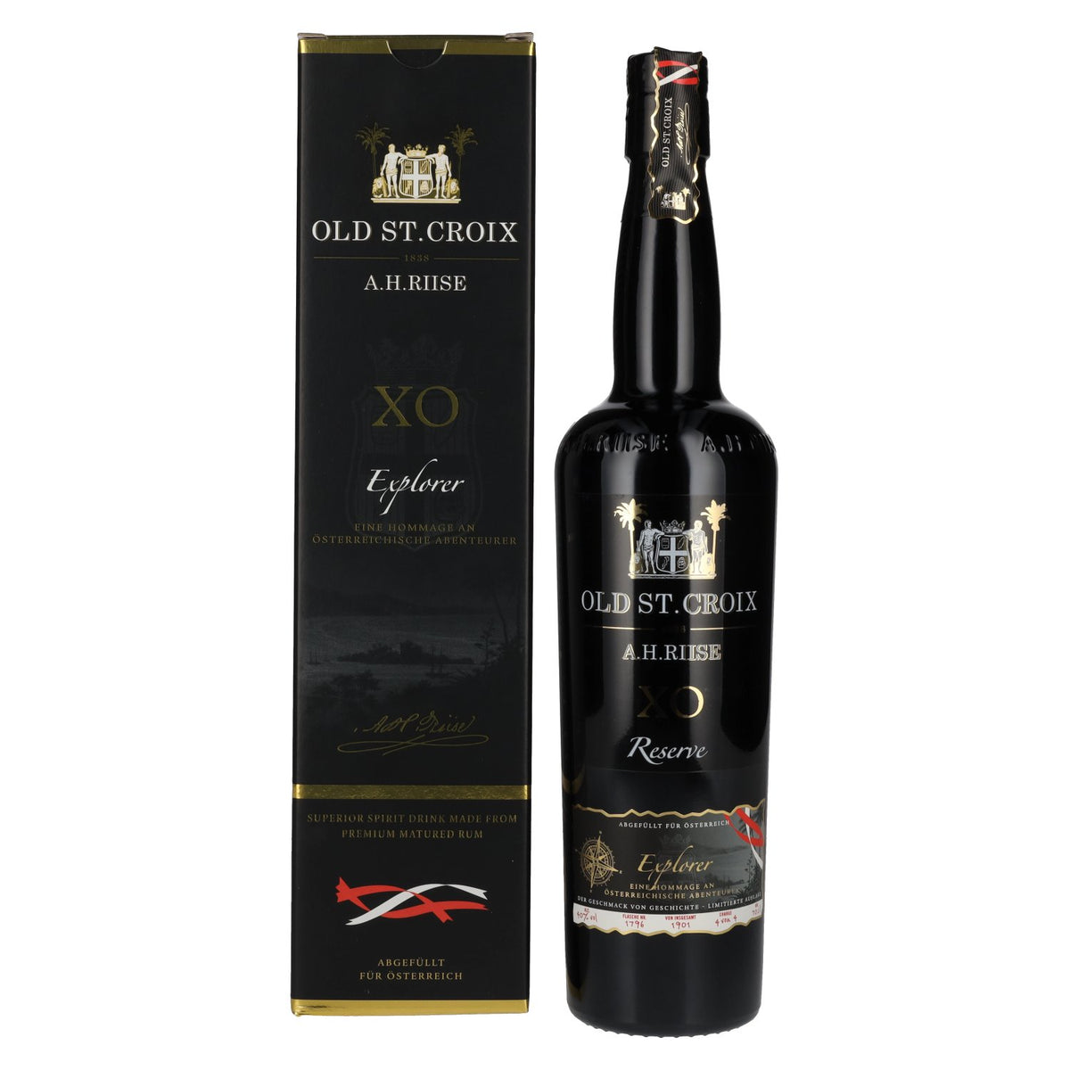 Old St. Croix A.H. Riise XO Explorer Reserve Austria Edition 40% Vol. 0.7l in gift box