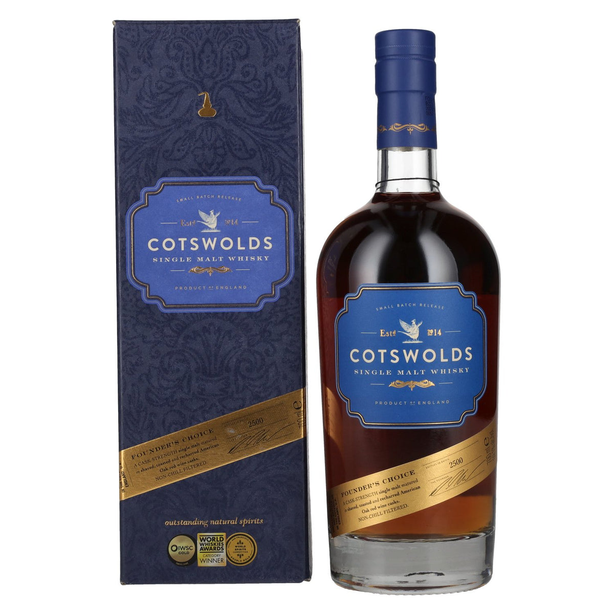 Cotswolds FOUNDER'S CHOICE Single Malt Whisky 59.1% Vol. 0.7l in gift box