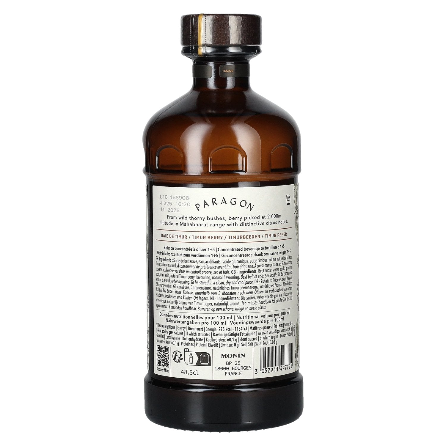 Monin Paragon TIMUR BERRY Single Botanic Cordial Mystic Collection 0,485l