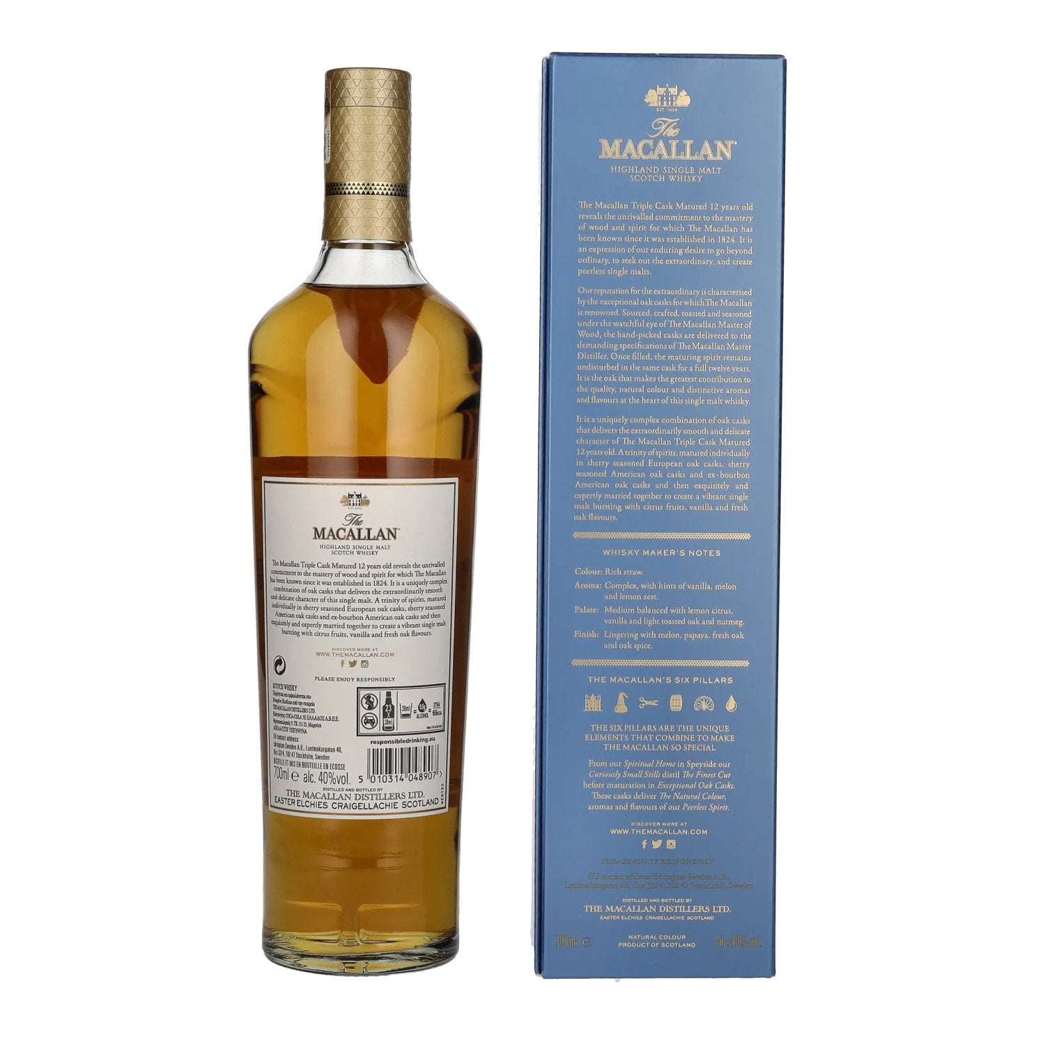 The Macallan 12 Years Old TRIPLE CASK MATURED 40% Vol. 0,7l in Geschenkbox
