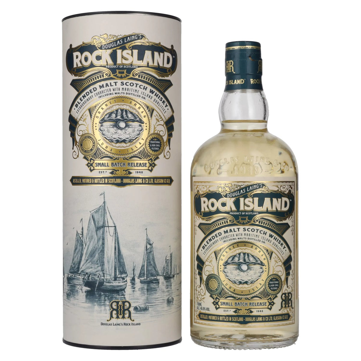 Douglas Laing ROCK ISLAND Blended Malt 46.8% Vol. 0.7l in Gift Box