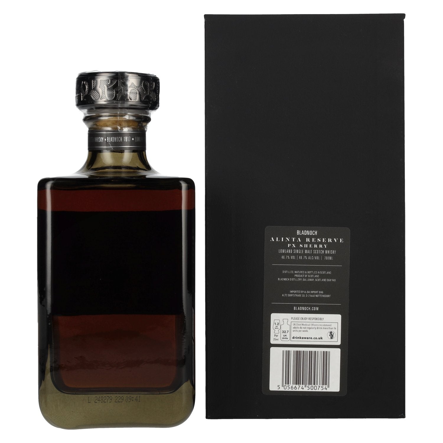 Bladnoch ALINTA RESERVE Lowland Single Malt Scotch Whisky PX Sherry Cask 2024 46,7% Vol. 0,7l in Geschenkbox