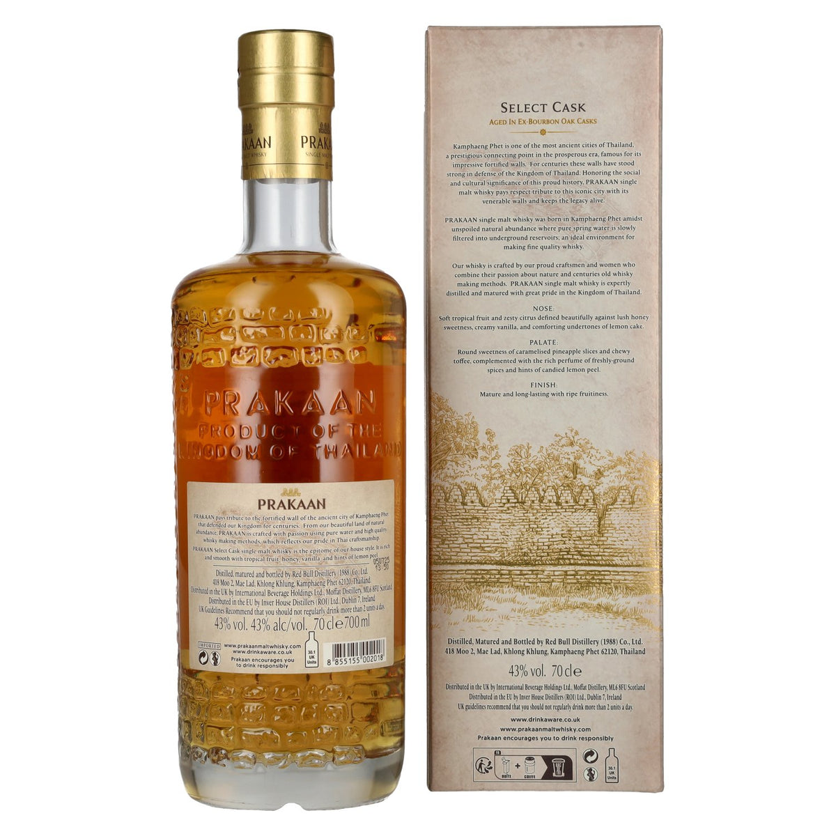 Prakaan TRIBURA SERIES Single Malt Whisky SELECT CASK 43% Vol. 0,7l in gift box
