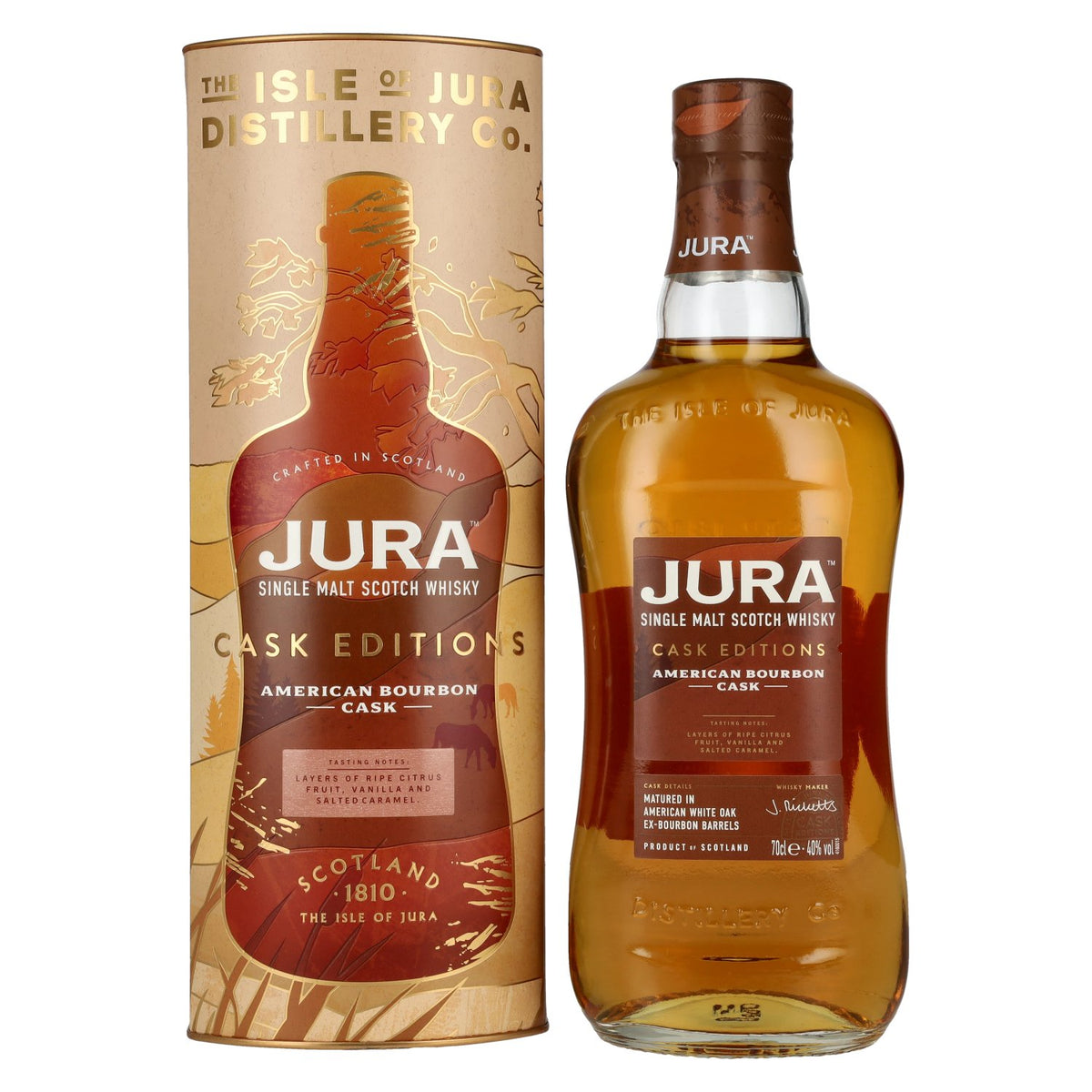 Jura AMERICAN BOURBON CASK Single Malt Scotch Whisky 40% Vol. 0.7L in Gift Box