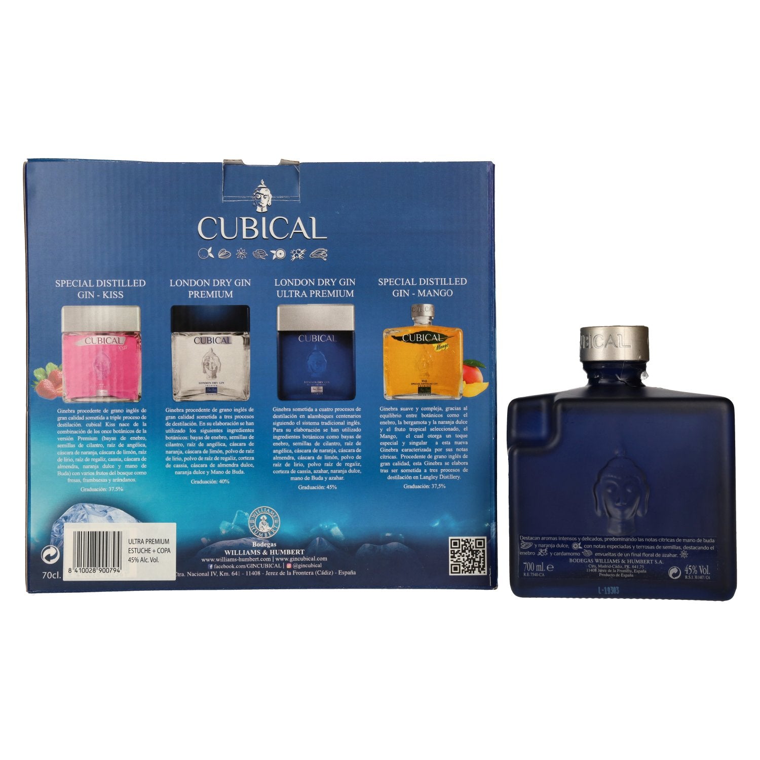 Cubical Ultra Premium London Dry Gin 45% Vol. 0,7l in Geschenkbox mit Glas