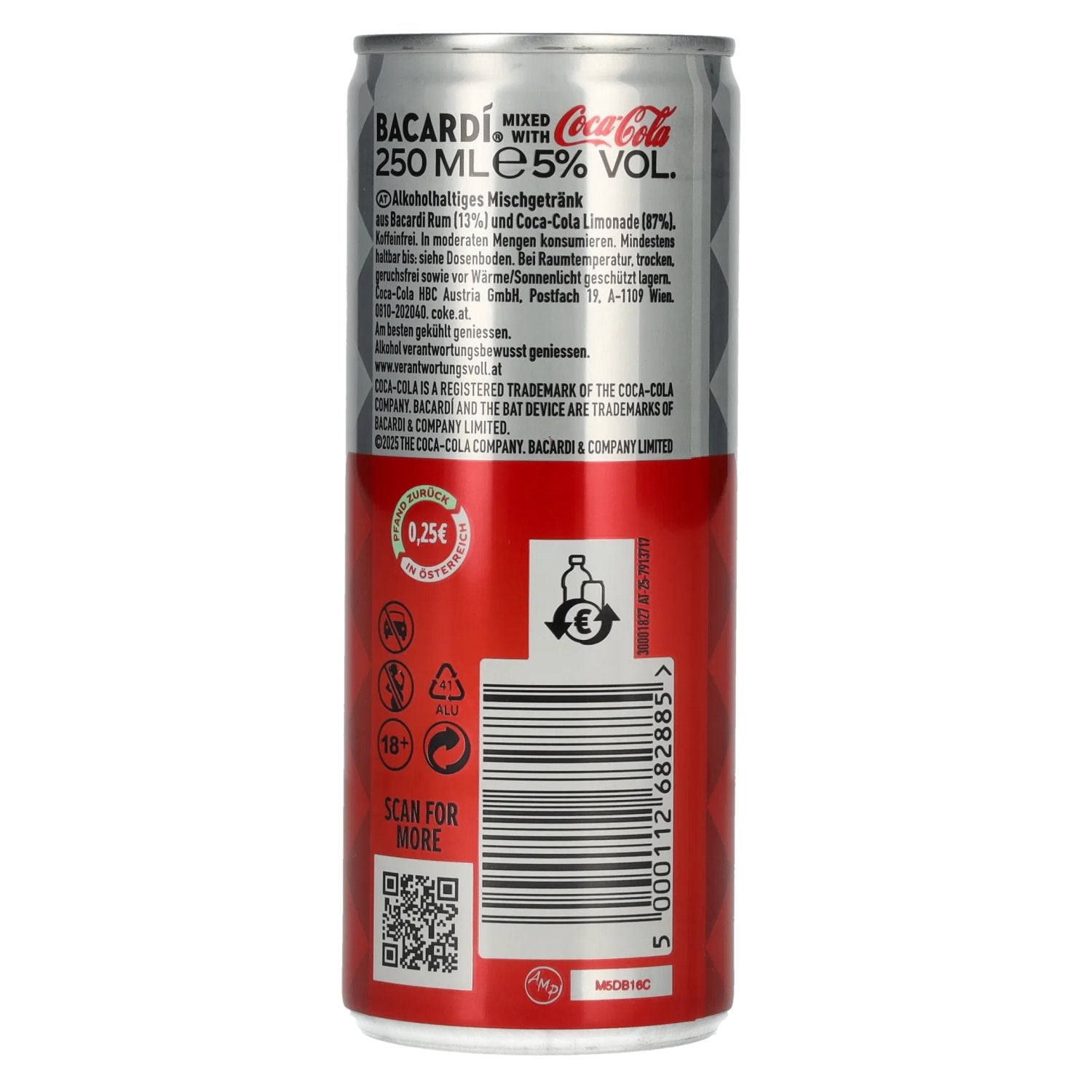 Bacardi Rum & Coca-Cola 5% Vol. 0,25l Dose Pfand