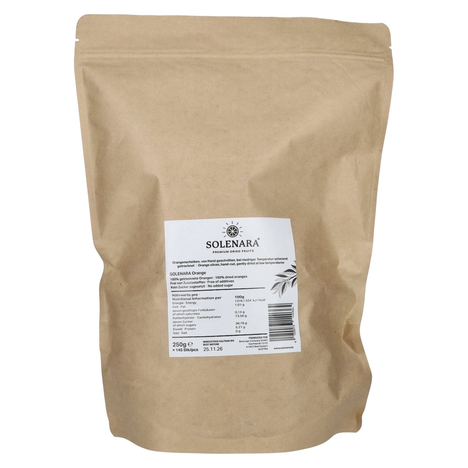 Solenara Premium Dried Fruits ORANGE 250 g