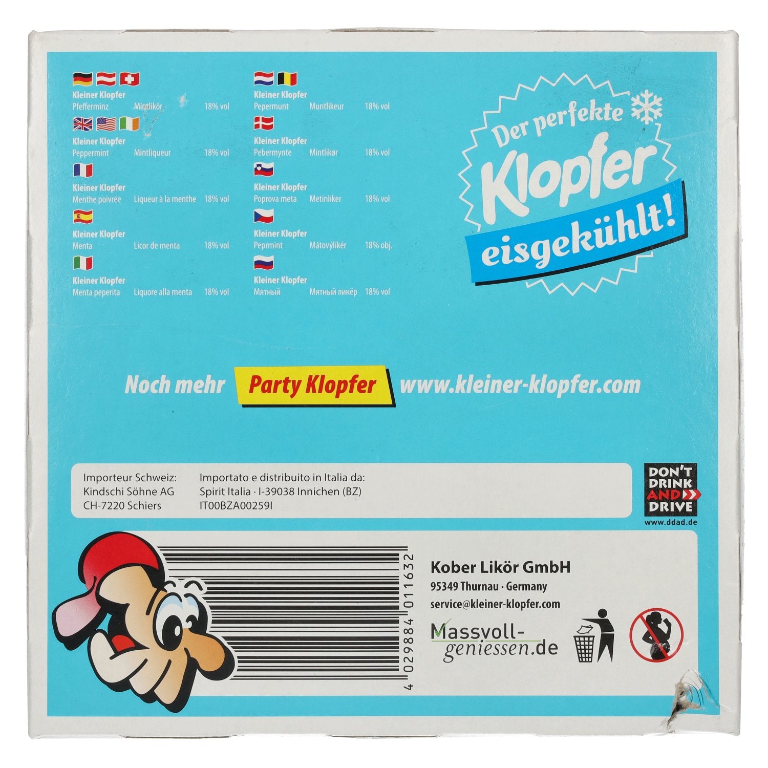 Kleiner Klopfer Peppermint 18% Vol. 25x0.02l