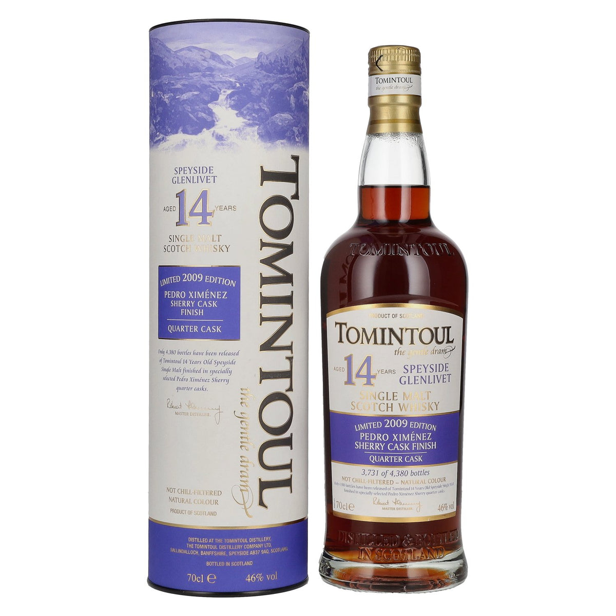 Tomintoul 14 Years Old PX SHERRY QUARTER CASK Finish 2009 46% Vol. 0.7l in Gift Box