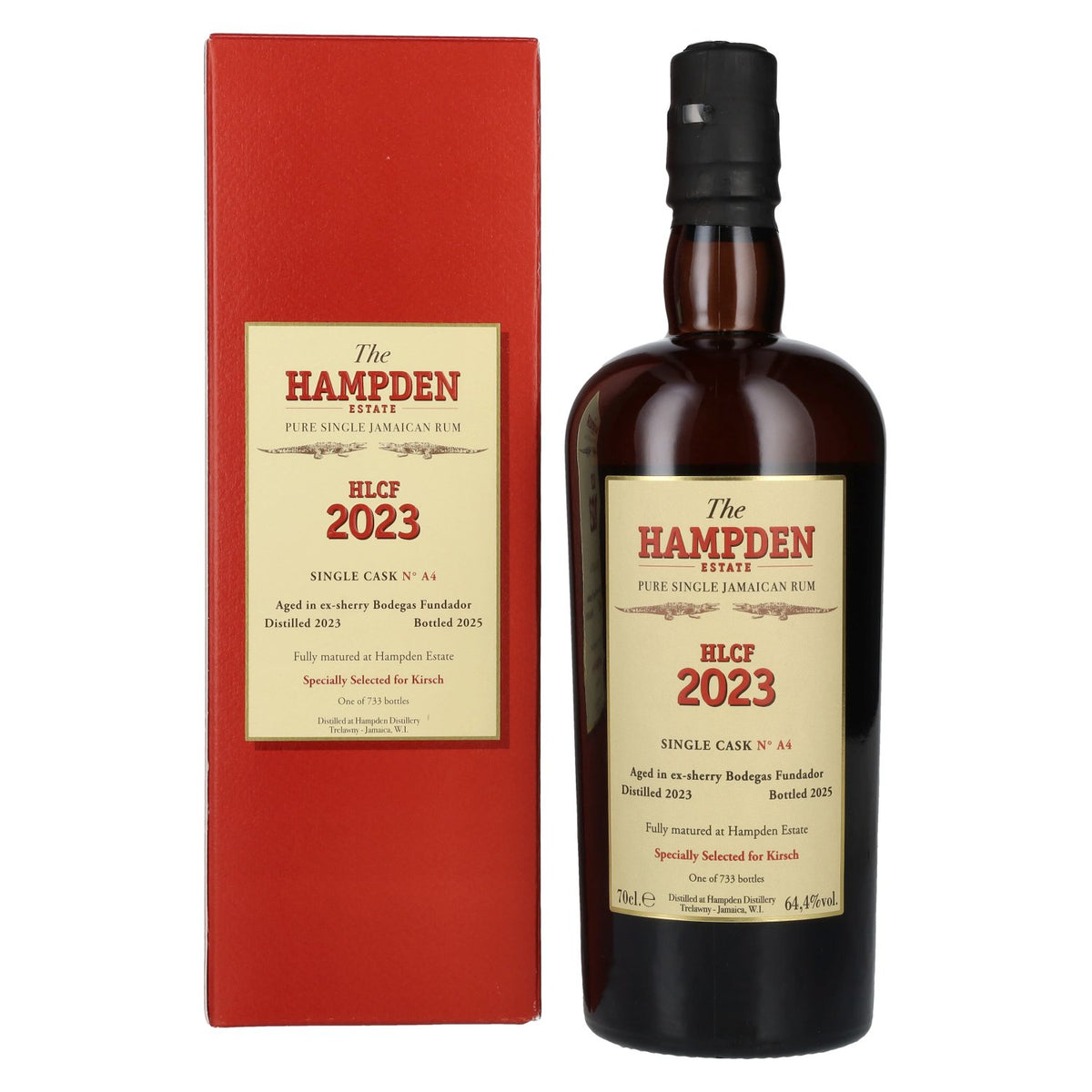 Hampden HLCF Sherry Bodegas Fundador Pure Single Cask Jamaican Rum 2023 64.4% Vol. 0.7L in Gift Box