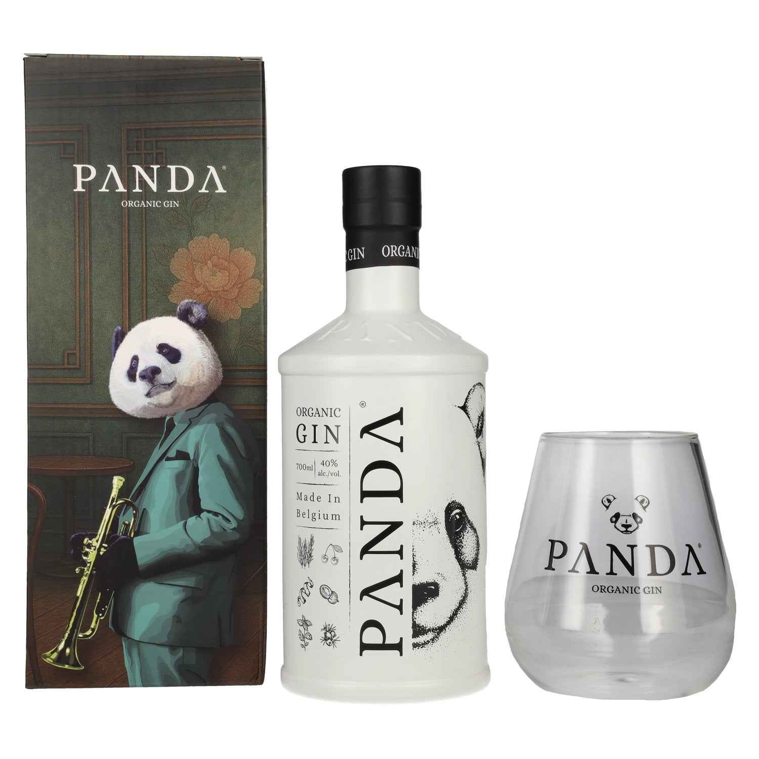 PANDA Organic Gin 40% Vol. 0.7l in Gift Box with Glass