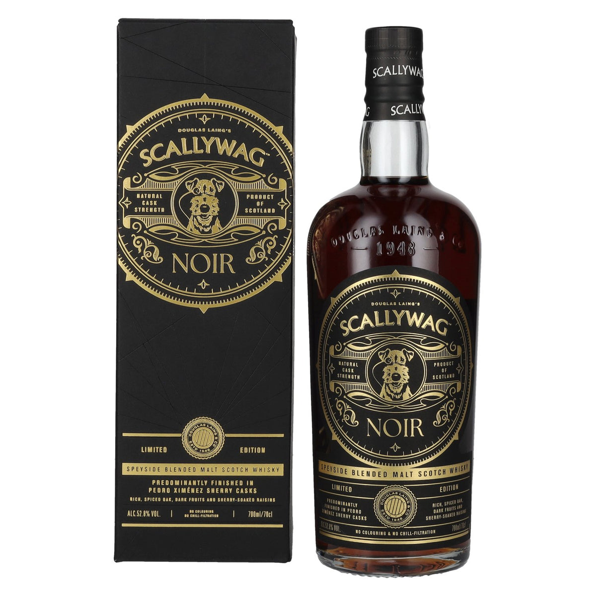 Douglas Laing SCALLYWAG Noir Edition PX Sherry Cask Speyside Blended Malt 52.8% Vol. 0.7L in Gift Box