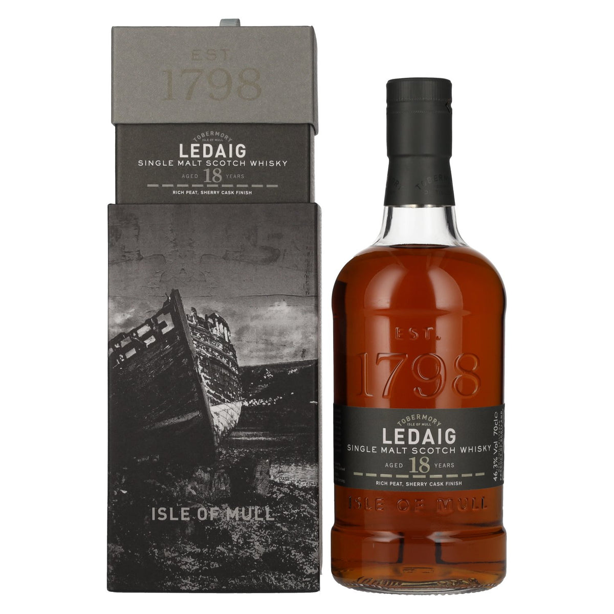 Ledaig 18 Years Old Single Malt Scotch Whisky 46.3% Vol. 0.7l in Gift Box