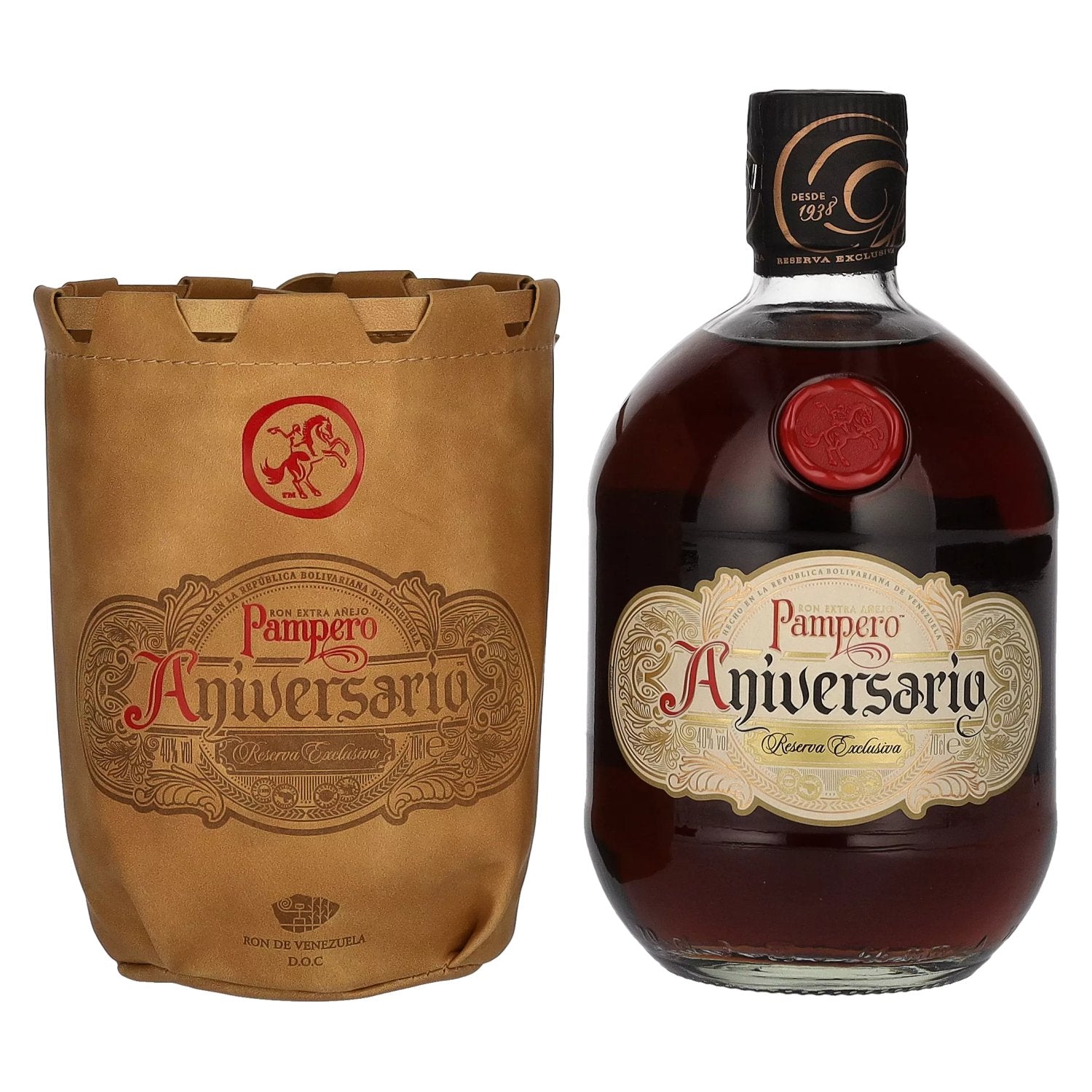 Pampero Aniversario Reserva Exclusiva Extra Aged Rum 40% Vol. 0.7l in Leather Pouch