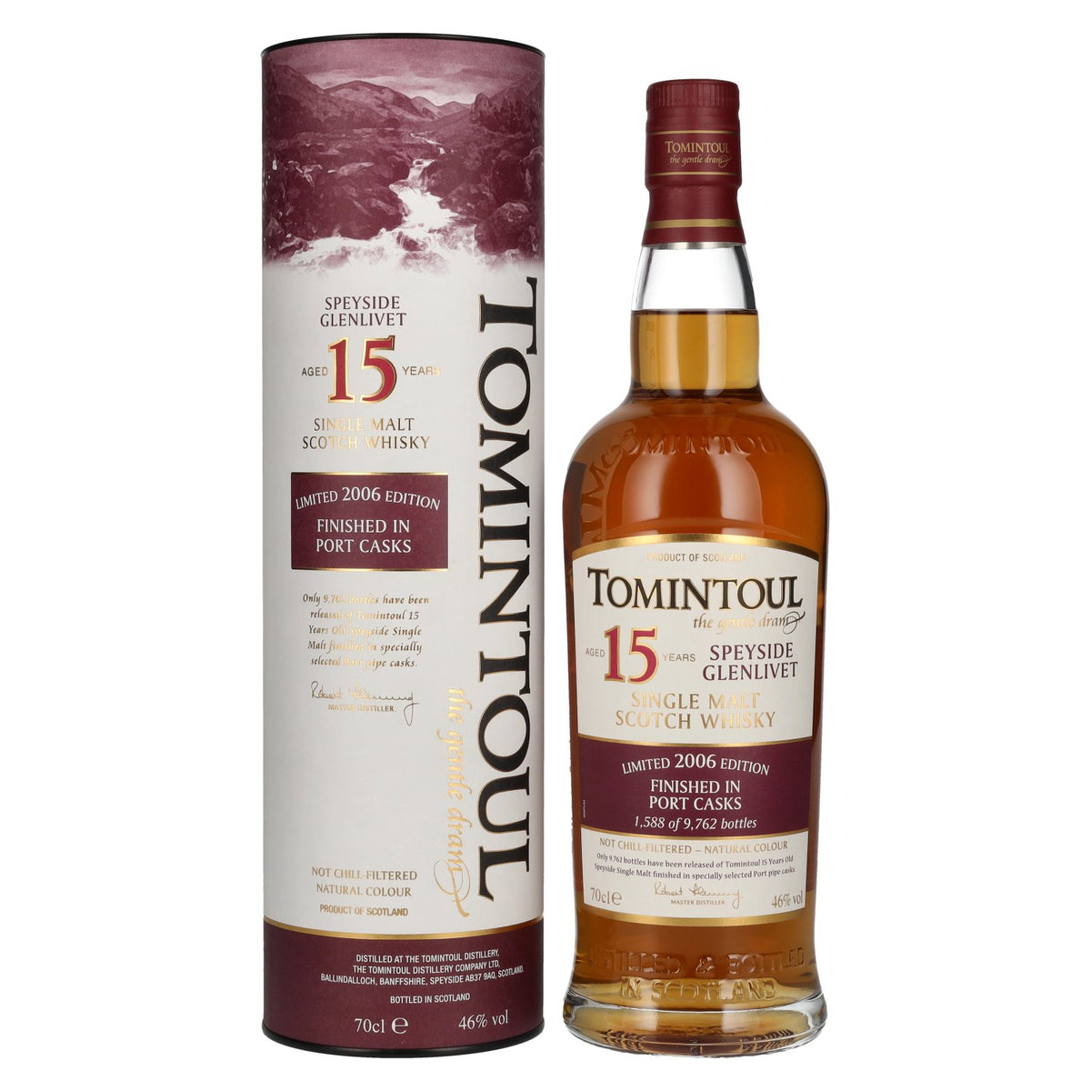 Tomintoul 15 Years Old PORT CASKS Finish Limited Edition 2006 46% Vol. 0,7l in Geschenkbox