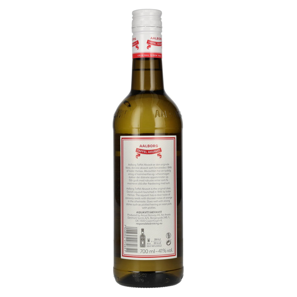 Aalborg Taffel Akvavit 41% ABV 0.7l