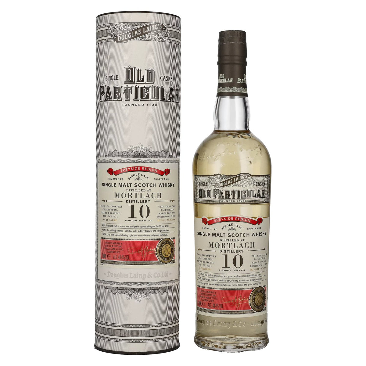 Douglas Laing OLD PARTICULAR Mortlach 10 Years Old Single Cask Malt 2009 48.4% Vol. 0.7l in gift box