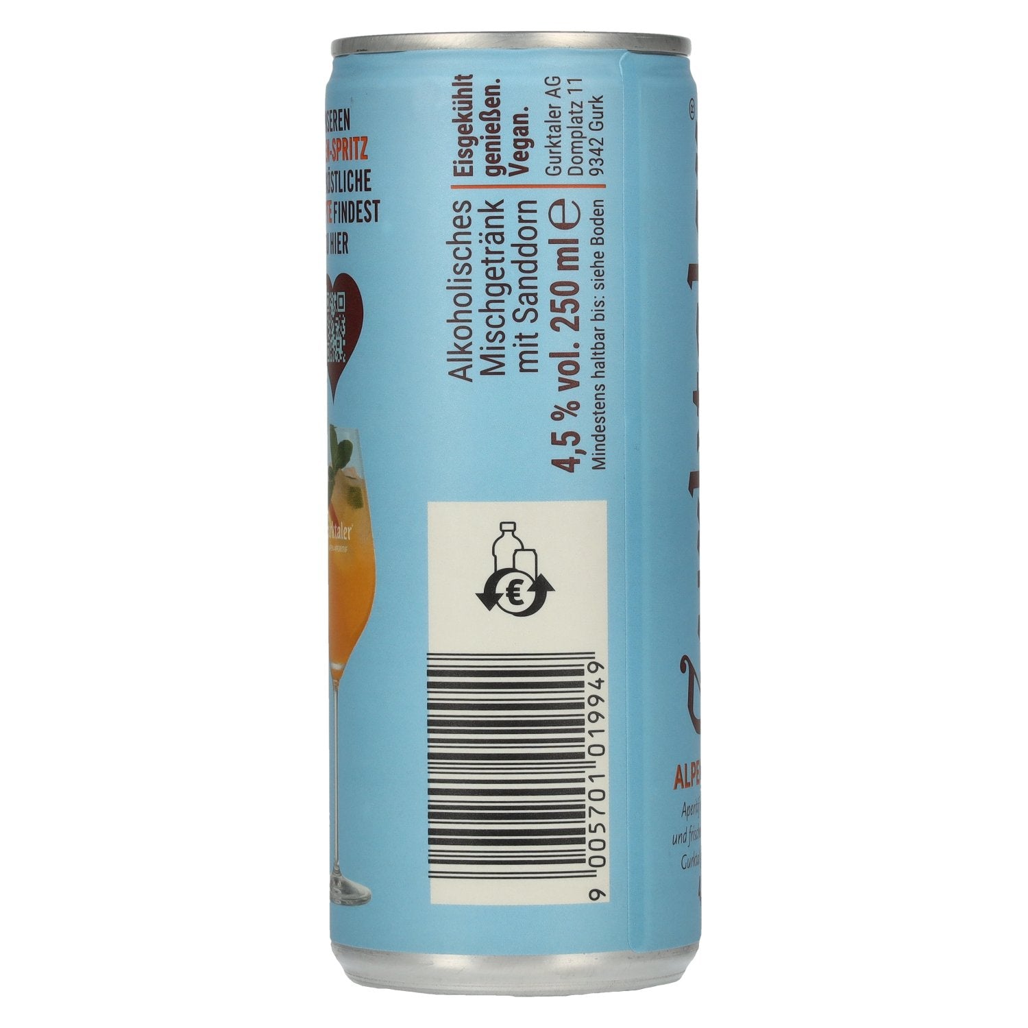 Gurktaler Alpen-Spritz Aperitif 4,5% Vol. 24x0,25l Dosen Pfand
