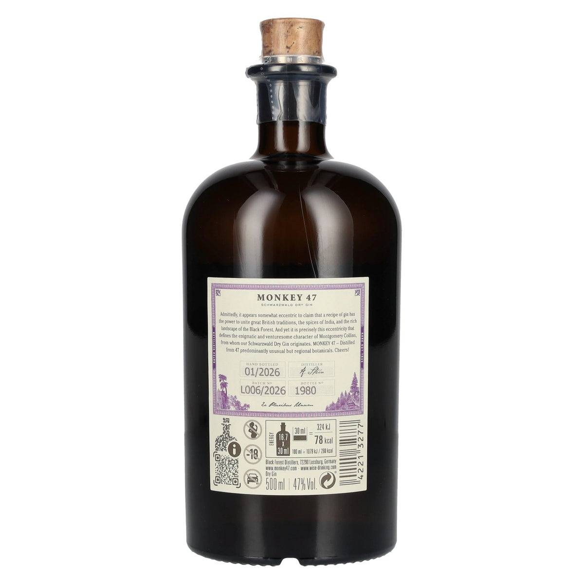 Monkey 47 Schwarzwald Dry Gin 47% Vol. 0.5l