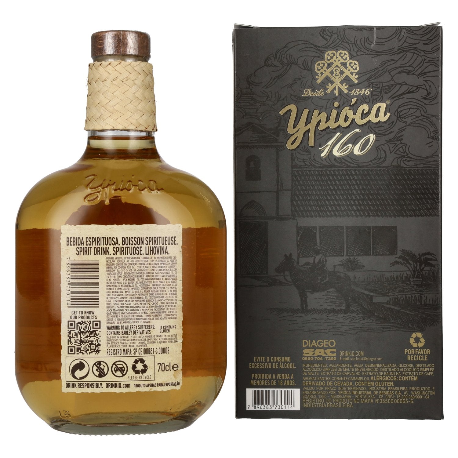 Ypióca 160 Aguardente Composta com Malte 39% Vol. 0,7l in Geschenkbox