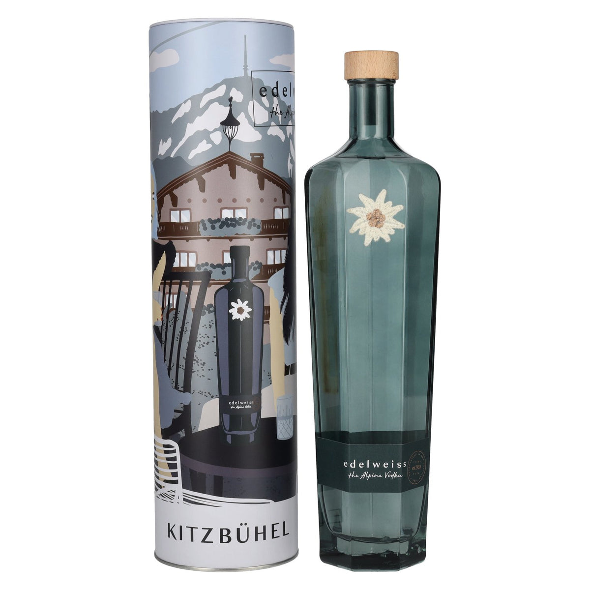 Edelweiss The Alpine Vodka KITZBÜHEL 40% vol. 0.7 l in a tin box