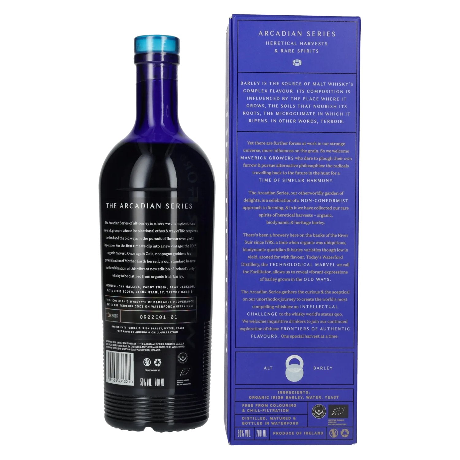 Waterford ORGANIC Irish Single Malt Whisky GAIA 2.1 50% Vol. 0,7l in Geschenkbox